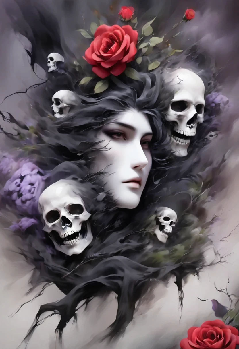 Alafd image,One was wearing a black robe、man holding red rose, the grim Reaper, grim Reaper, Beautiful male grim Reaper, reaper as a scary, portrait of grim Reaper, reaper in overwatch, A harbinger of death, punk grim Reaper, reminded me of the grim Reaper, reaper, grim Reaper