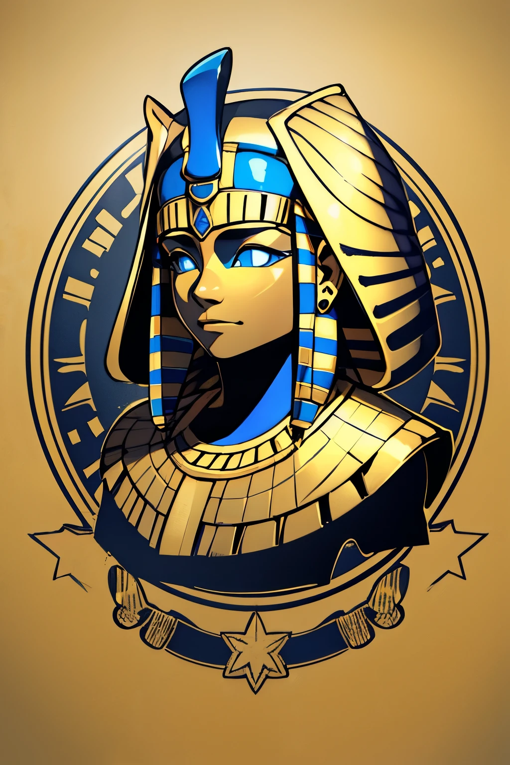 a logo for a spiritial brand, egyptian ambience, with a gold egyptian scarab in the middle