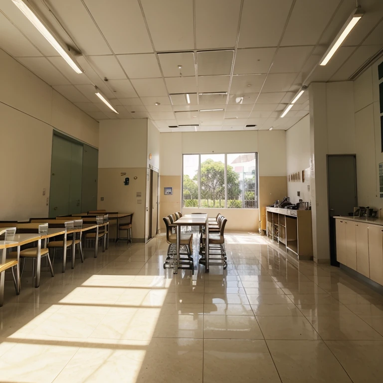 spring morning, cafeteria, luz solar, obra de arte, Perfect composition, Melhor qualidade, ultra-detalhado, detalhes intrincados, profissional, arte oficial, Trabalho representativo