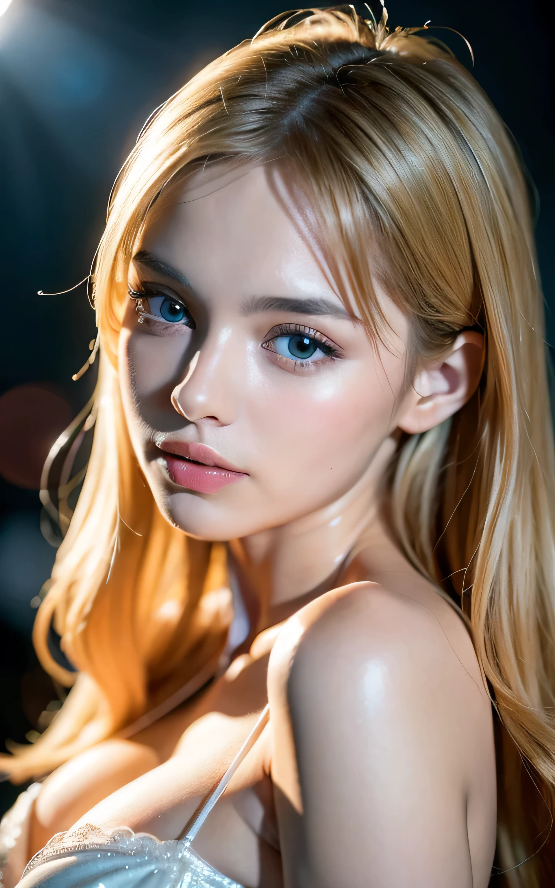 Belleza incomparable, Firmeza brillante y brillante y piel brillante., Golpes entre los ojos, Brillante Liso Hermosa Rubia Platino, super long hair, liso y sedoso, eye line, Sexy beautiful innocent 20 years old, High Definition, grandes, hermosos y brillantes ojos azules., Beautiful and nice girl, ((enorme teta))、((erotic、un sexy、super high resolution、bright lighting、manos precisas sin incongruencia))、