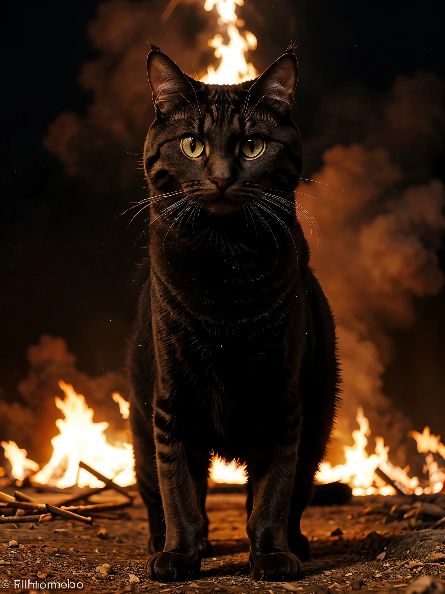 Gato bombeiro que salva filhotinho do fogo 