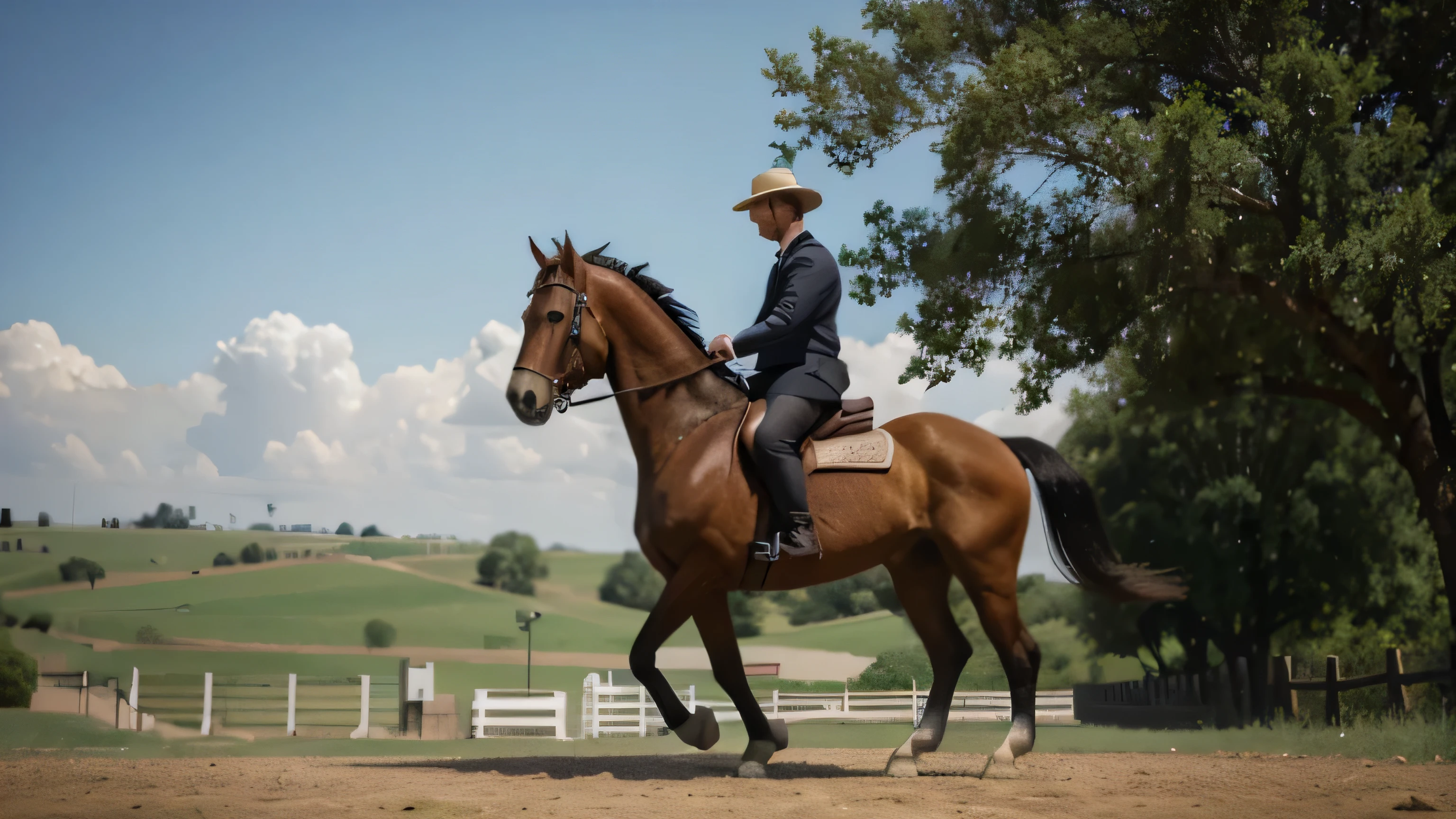 a man on a horse