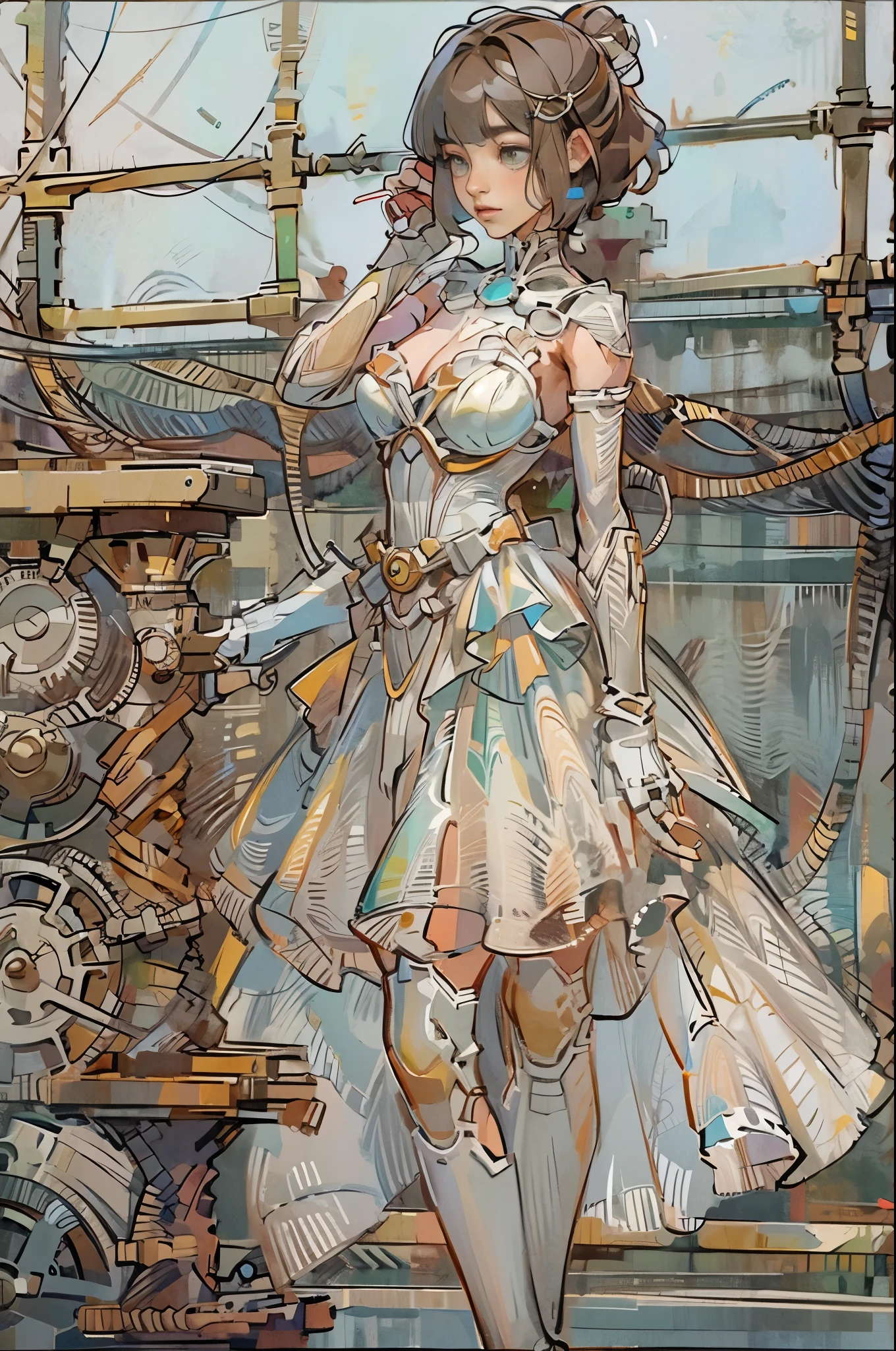 [Detailed illustrations, art, based on an extremely perfect anatomy, very detailed and detailed drawings, slow and gentle lines, realistic texture],((Colored wavy basic lines)),(Working with outstanding craftsmanship),(Western ghost town),HENTAI ANIME Girl Japanese beauty  Skinny (slim) short bob haircut (( Straight cut bangs)) (automatic) ((ballerina)),(swan) Tutu dress (Transparent Material) ((End)),(pearl),(Steampunk Alchemy),((Fine and beautiful skin expression (transparency))),((Clear Gaze)),((perfect eye detail (Beautifully drawn pupils in every detail))),(beautiful perfect face (Realistic Face Details)),((Beautiful hairstyle details)),(Proportional and ideal proportions)),(The design is made at a high level,(((Advanced structural understanding of materials)),Perfect color combination),((Decoration)) ((Dense detail)),(Detail,A high resolution)),[(Ultra-precision detail),((Multilayer texture)),high quality,A high resolution] (accurate simulation of the interaction of light and materials., understanding of air flow, Mechanically correct representation)),((Visual art with a sense of storytelling)).