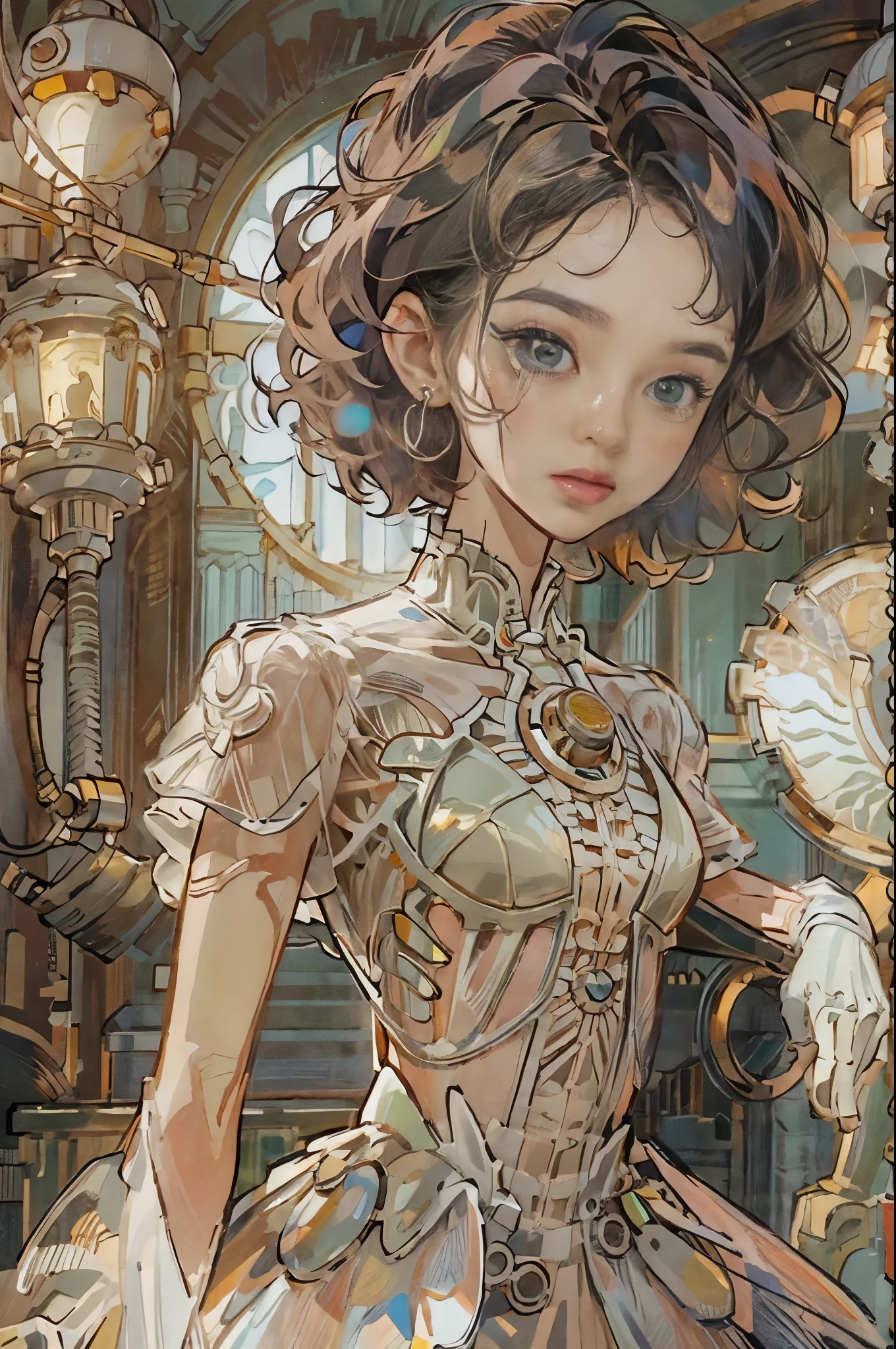 [Detailed illustrations, art, based on an extremely perfect anatomy, very detailed and detailed drawings, slow and gentle lines, realistic texture],((Colored wavy basic lines)),(Working with outstanding craftsmanship),(Western ghost town),HENTAI ANIME Girl Japanese beauty 15 years old Skinny (slim) short bob haircut (( Straight cut bangs)) (automatic) ((ballerina)),(swan) Tutu dress (Transparent Material) ((End)),(pearl),(Steampunk Alchemy),((Fine and beautiful skin expression (transparency))),((Clear Gaze)),((perfect eye detail (Beautifully drawn pupils in every detail))),(beautiful perfect face (Realistic Face Details)),((Beautiful hairstyle details)),(Proportional and ideal proportions)),(The design is made at a high level,(((Advanced structural understanding of materials)),Perfect color combination),((Decoration)) ((Dense detail)),(Detail,A high resolution)),[(Ultra-precision detail),((Multilayer texture)),high quality,A high resolution] (accurate simulation of the interaction of light and materials., understanding of air flow, Mechanically correct representation)),((Visual art with a sense of storytelling)).