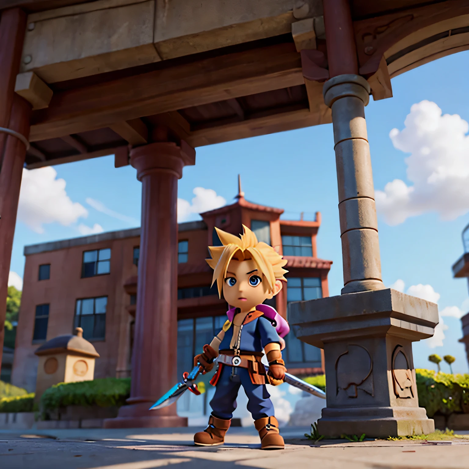 Cloud Strife segurando a Buster Sword