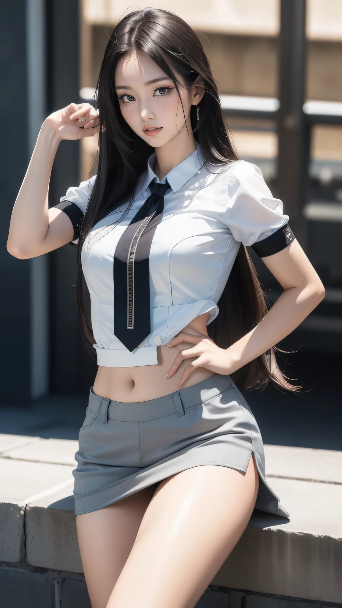 high school girl,(random place),(random pose),(long straight hair),(Highest image quality, (8K), Ultra-realistic, Best Quality, High quality, High Definition, high quality texture, high detailing, Beautiful detailed, fine detailed, extremely details CG, Detailed texture, realistic representation of face, masterpiece, presence, Dynamic, Bold)