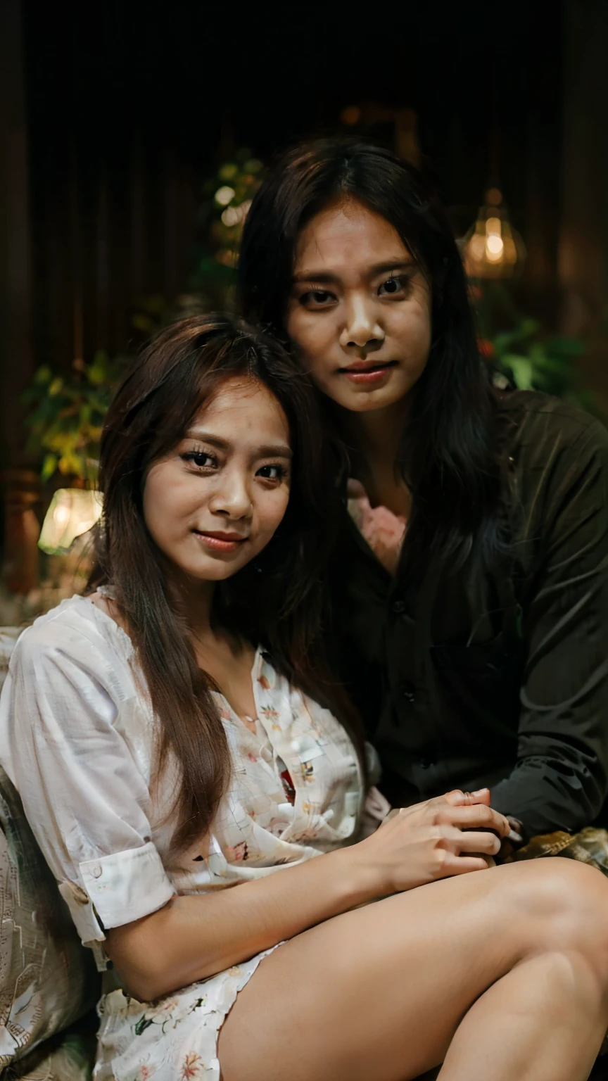 girl 25 yeas old cuddlin with ,indonesian man 30 years old long hair