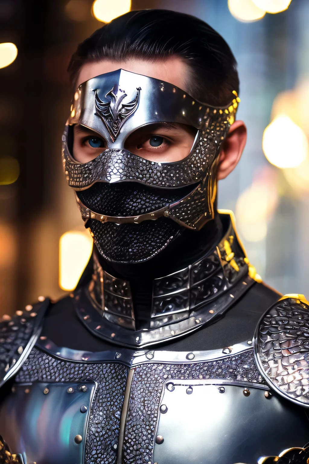 (realistic facial focus details, black rainbow dragon viking makeup, masterpiece, best quality, cinematic lighting, natural shadow, greater details on rainbow silver scale armor, professional photography, detailed background, depth of field, armor details insane scale armor, intricate face, aesthetic, detailed Virgin Rainbow jewelry, underground scattering, realistic hair, realistic eyes, muscular, masculine, large pecs, (shiny skin: 1), (sweat: 0.5), photo of a man handsome, knights in silver armor clothing, black bowfish dragon scale, celestial wizard cape, boots, gloves, high resolution RPG wizard outfit, realistic, professional, ultra-detailed), muscular man in his forties, nude, detailed facial features