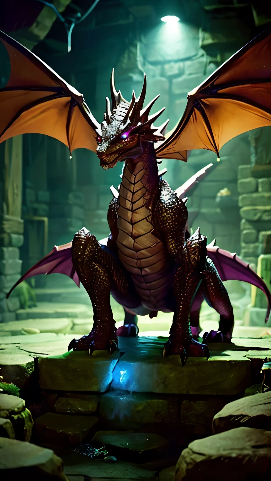A dragon in a dungeon in a role-playing game