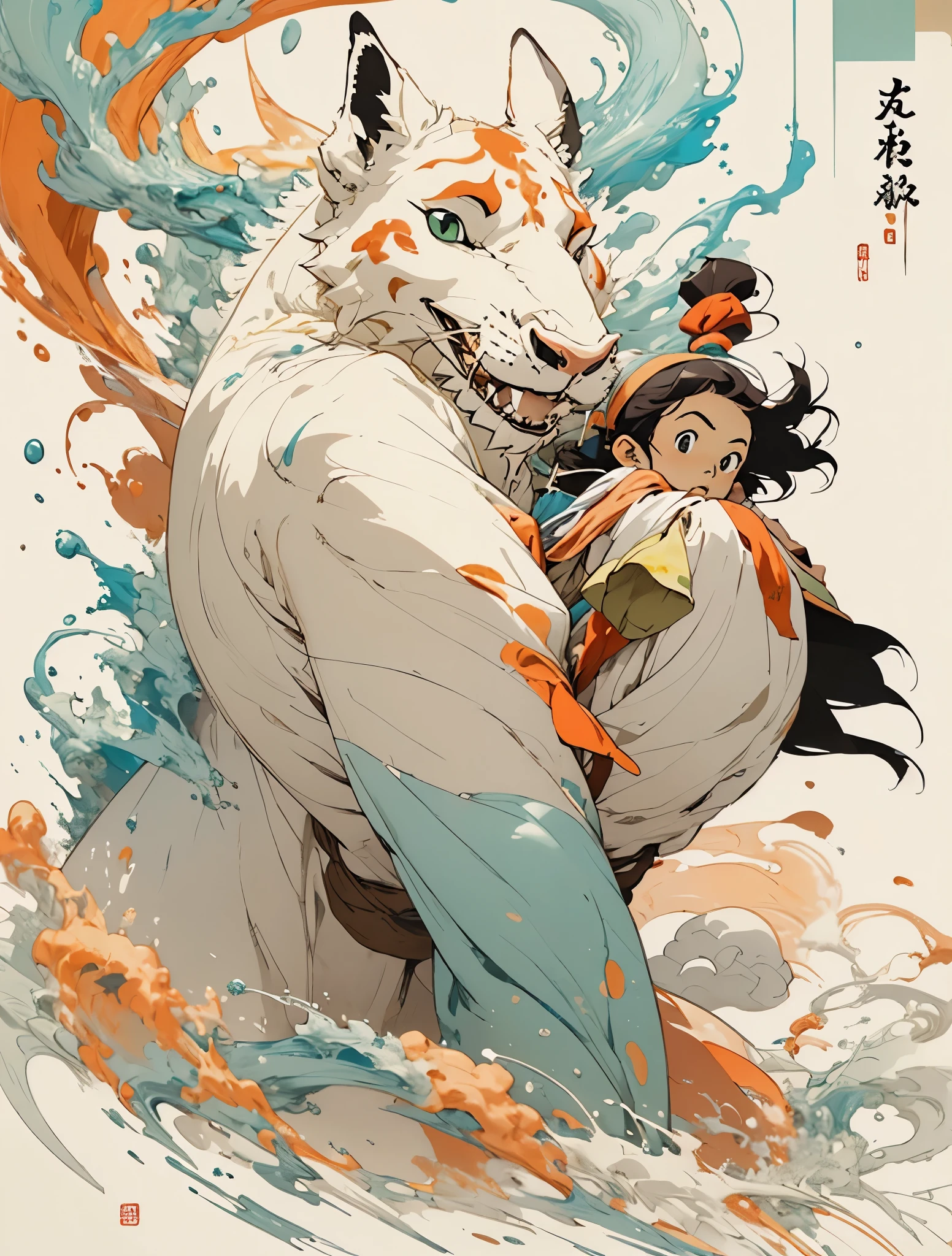 Bright and Colorful splash Art by studio ghibli