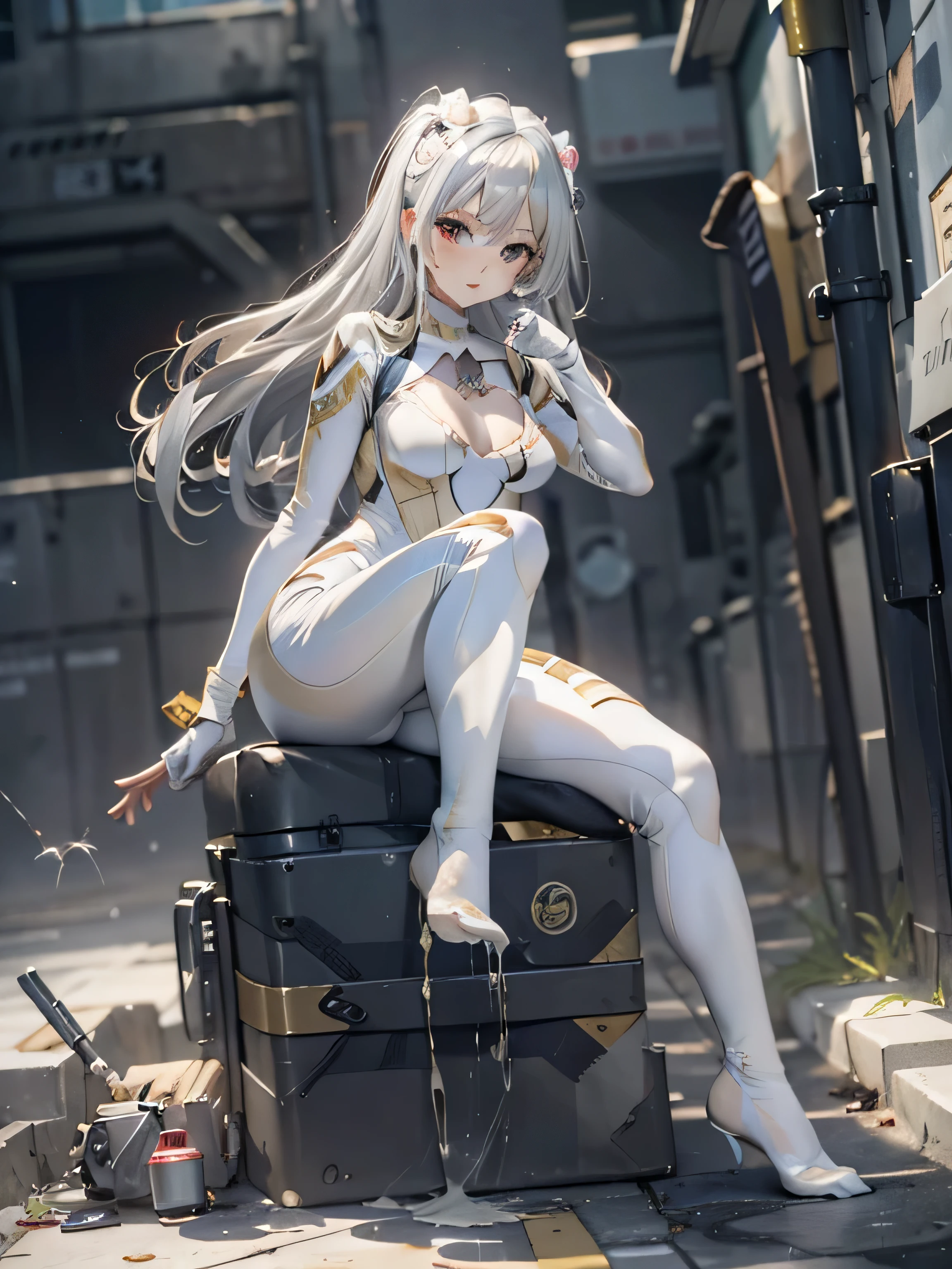 (photorealistic:1.8, highest quality:1.8,8K masterpiece:1.8,High resolution,muste piece:1.8,RAW Photos,cinematic lighting),No split screen, cyber punk、Back alley of the city at night、rain-soaked ground、vapor、
(1 android girl:1.3)、Completely naked、choker、beautiful breasts、Professional Wrestling Masks、spider girl、(Soryu Asuka Langley)、
(High leg white spider tight suit:1.7)、((Moderate chest:1.3)、Arachne tattoo on chest、Arachne:1.2)、
 (look back、open your legs wide、squat、raise your hand:1.2)、(Body fluid adhesion:1.4)、spiderweb、The white body contains Arachne threads.、plump nipples、Nipples are visible through the costume,cameltoe,
(Beautiful, shining pale-white, gray-gold hair:1.5)、Impassive
