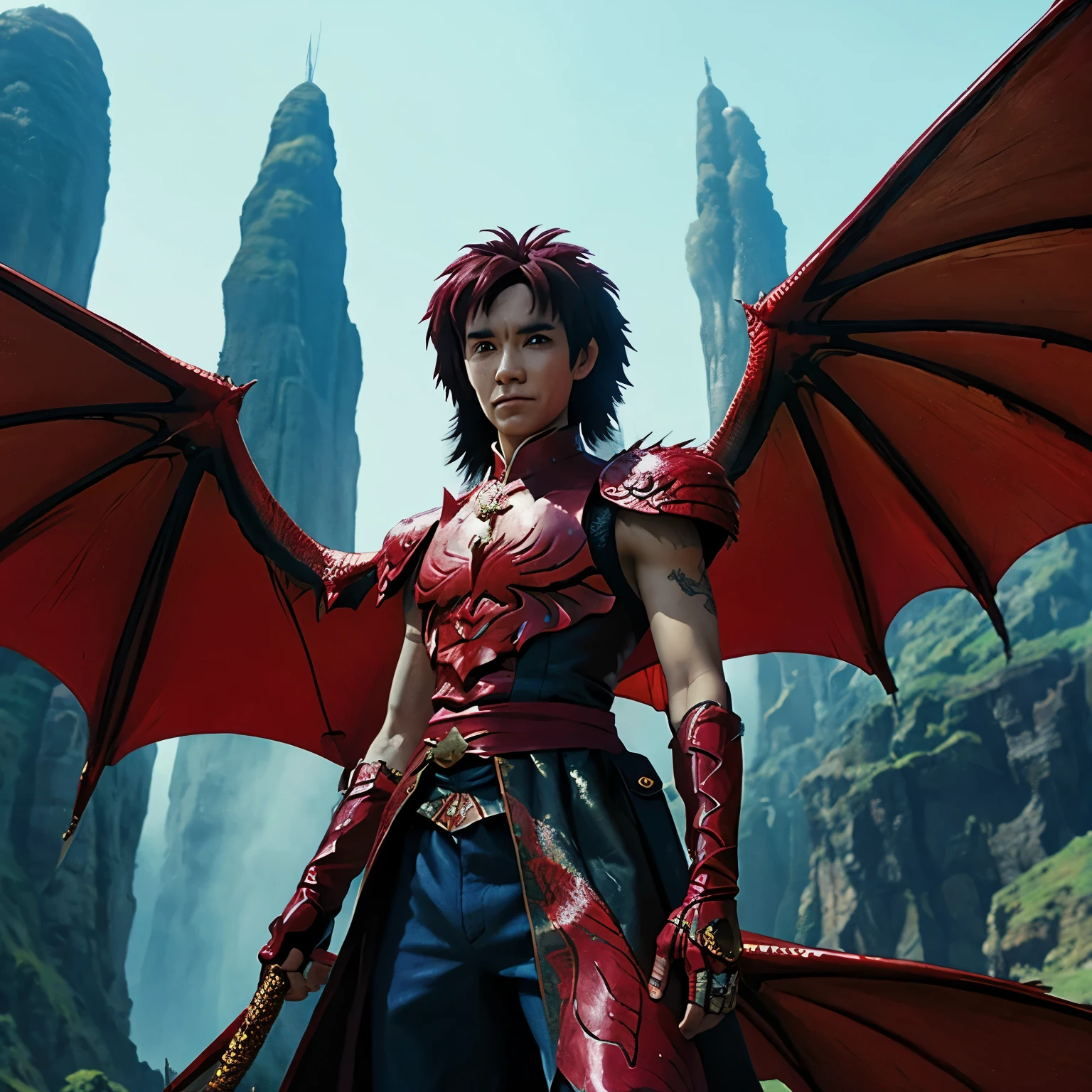 Create the image of a character with dragon characteristics.