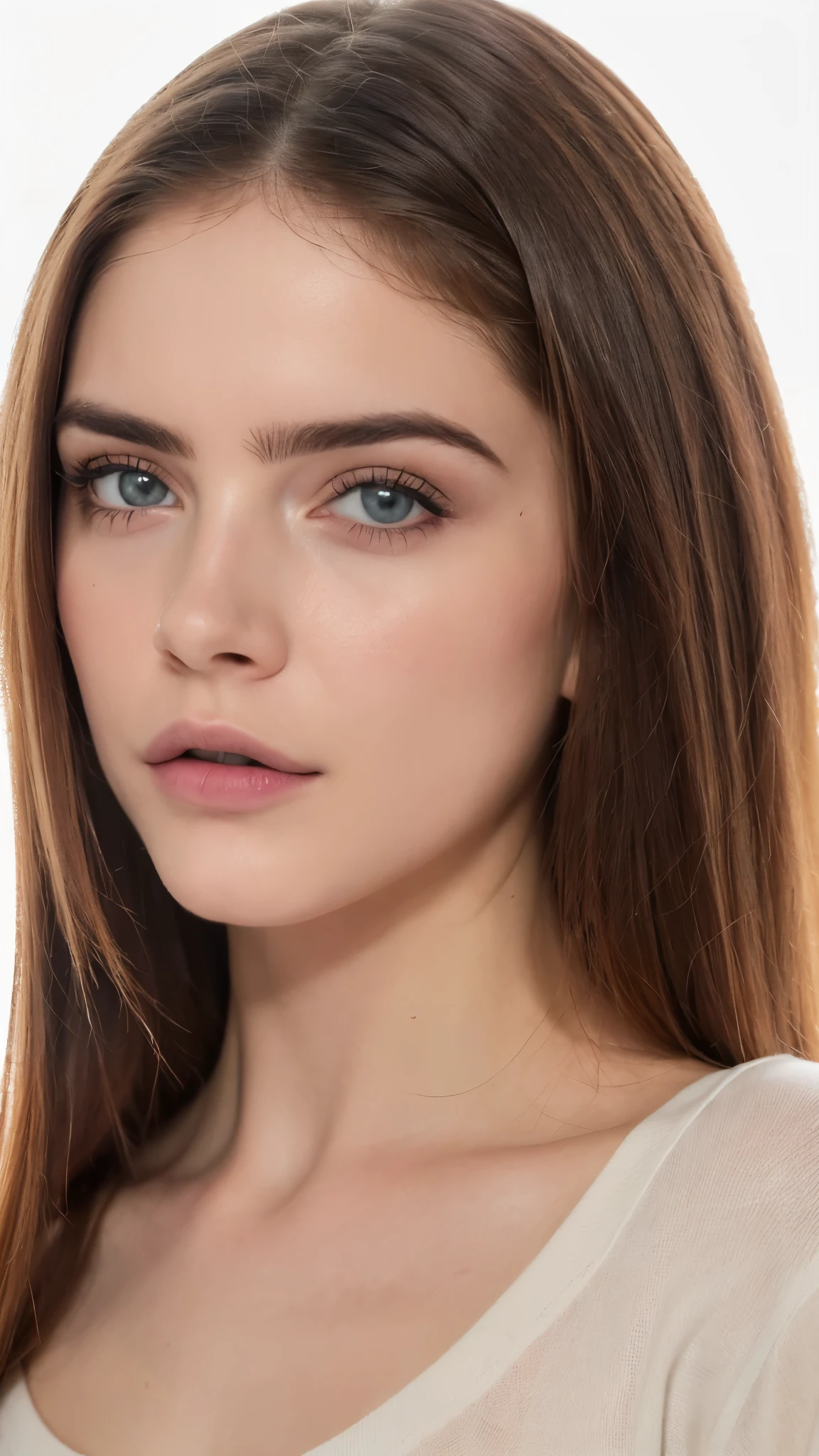 (((ultra realista))) foto, obra maestra, calidad superior, (pale skin), (Cara y ojos ultra detallados.:1.3), 1 chica, adulto, en una camiseta, (Maquillaje de ojo, mask) , ((labios grandes y detallados)), ((pelo ondulado oscuro)), ((Chiolka)) , (Pechos naturales), cintura delgada. ((posando)), Photoshoot, studio (soft lighting), (El juego de luces y sombras), profundidad de campo, bokeh, (Special attention to leather details.: 1.2), ((Retrato de primer plano, close up camera top view)) , ultra detialed, 