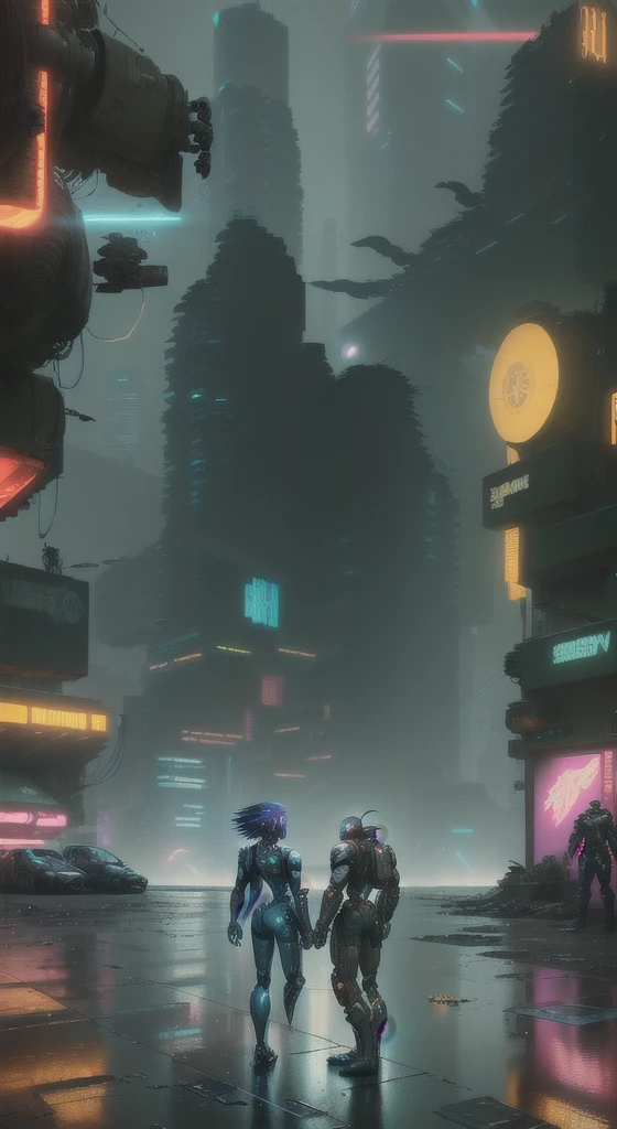 futuristic city with a car and a helicopter in the rain, sci-fi calle de la ciudad ciberpunk, calle de la ciudad ciberpunk, calle ciberpunk, ciudad cyberpunk hiperrealista, ciudad sucia cyberpunk, cyberpunk garage in jupiter, estilo cyberpunk hiperrealista, en la ciudad ciberpunk, calle de la ciudad futurista, Cyberpunk de Kowloon, busy cyberpunk metropolis, Cyberpunk de Kowloon cityscape, estilo de arte ciberpunk ((A visually immersive Cyberpunk Mecha action scene:1.4)) brought to life with ((Texturas profundas e intrincadas, reminiscent of a semi-realistic caustic art style)) inspired by the iconic DC Comics covers in the 90s. This artwork will be a Stunning digital illustration, Capture the essence of cyber wonders and intense action. The scene will be set in a futuristic cyberpunk cityscape, with neon lights and towering skyscrapers, Immerse viewers in a world of Technology and chaos. The mecha warriors and their high-tech machines will face off in a fierce and adrenaline-filled battle, showing the fusion of human beings ((Resiliencia y guerra de mecha de vanguardia. The artwork will be inspired by the authentic artistic style of Artgerm Lau, Delivering a faithful representation of the DC Comics covers of the 90s)), lleno de profundidad y cautivador Detalles. The goal is to create a visually captivating masterpiece that pays homage to the golden age of comics while infusing it with the exciting world of Cyberpunk Mecha Actio SPACE WAR, EXTRATERRESTRES PRISIONEROS,DETENIDOS, ACORRALADOS, EXTRATERRESTRES HUYENDO, EXTRATERRESTRES ENCARCELADOS
