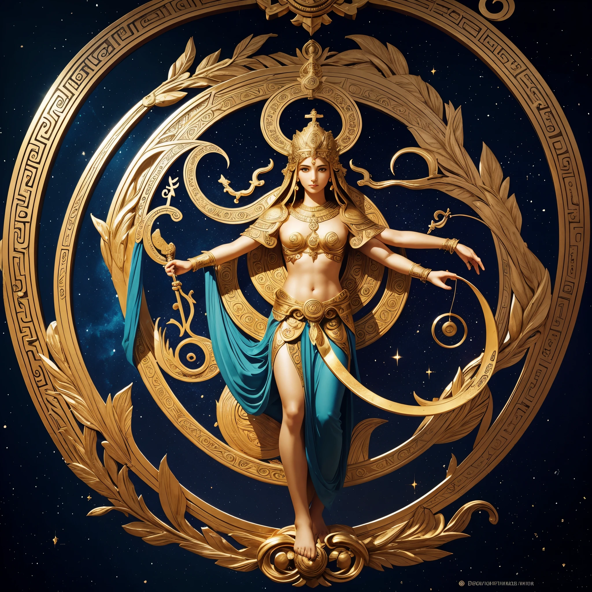 Design a circular logo that captures the essence of ancient mythology and divine narratives. Incorporate symbolic elements such as mythological symbols, divine figures, or ancient artifacts. Consider using a combination of bold and elegant fonts to convey both the grandeur and intrigue of mythology. Experiment with color schemes that evoke a sense of mysticism and wonder. The logo should be visually striking and memorable, instantly conveying the theme of "Deity Sagas" to potential viewers.