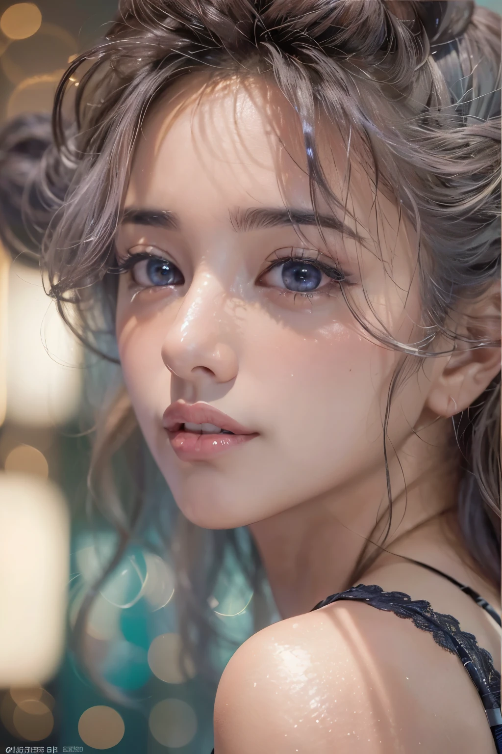 1woman, (Ultra realistic, high res), (highly detailed eyes, highly detailed hair, highly detailed face, highly detailed plump lips), (off shoulder with open breasts), breasts, upper body, caute smile, (best quality:1.4), Raw photo, (realistic, photo-realistic:1.37), professional photography, cinematic light, (fine face: 1.2),fashion model 20 years old, cute, [[[[pure eyes]]]], [[[[closeup]]]], [[[[chest]]]], [[[[neck]]]], [[[[shoulders]]]], perfect eyes, perfect iris, perfect lips, perfect teeth, perfect skin, soft front light, glow, HDR, (muted colors:1.2), Retrato da mulher、white skin、((cabelo Castanho ondas suaves)) Best Blanco Romantico、8k resolution、Frente Illuminada、アメリカの女の子のPortrait、solo、20-year-old、beautiful face、Upper body、medium side cut、beautiful black hair、beautiful little face woman, solo,　black theme,　look at the audience,one woman, It&#39;s real, Wolfsan-6500-V1.3, anime、animeスタイル、beautiful diamond eyes、20 year old american girl、braided hair、swimsuit、portrait beautiful detailed woman, very detailedな青い顔, Reality, beautiful narrow blue eyes, huge file size, Super detailed, High resolution, very detailed, highest quality, masterpiece, An illustration, very detailed, ticker, Unite, 8K painting wallpaper, fine, fine details, masterpiece, highest quality, Hvery detailed ticker uniform 8K wallpaper, face light movie lighting、cuteブラウス, dark background, oil, masterpiece, diffused soft film lighting, Portrait, highest quality (perfect face:1.4),stunning girl pictures,(8K and、photorealistic:1.25) 、(lip gloss、eyelashes、shiny face、shiny skin、highest quality、超High resolution、Depth of the bounds written、chromatic aberration、caustic road lighting、natural shading、sexy 1girl, Extremely cute, Amazing face and eyes, (Beautiful lovely smile), (extremely detailed beautiful face), bright and shiny lips, (cute bikini:1.3), (very elaborate lace bra:1.5), smooth skin, super beautiful, attractive, (Best Quality:1.4), (hyper quality), (Ultra-detailed), (hyper-realistic, Photorealsitic:1.37), Authentic skin texture, complex details, extremely detailed CG unified 8k wallpaper, RAW Photos, professional photograpy, Cinematic lighting, coast, sea, palm trees,masterpiece, best quality, high quality, High definition, High quality texture, High quality shadow, high detail, beautiful detailed, finely detailed, extremely detailed cg, detailed texture, a realistic representation of the face, realistic, colorful, delicate, Cinematic Light, sidelighting, Lens Flare, Ray tracing, sharp focus, (intrica
