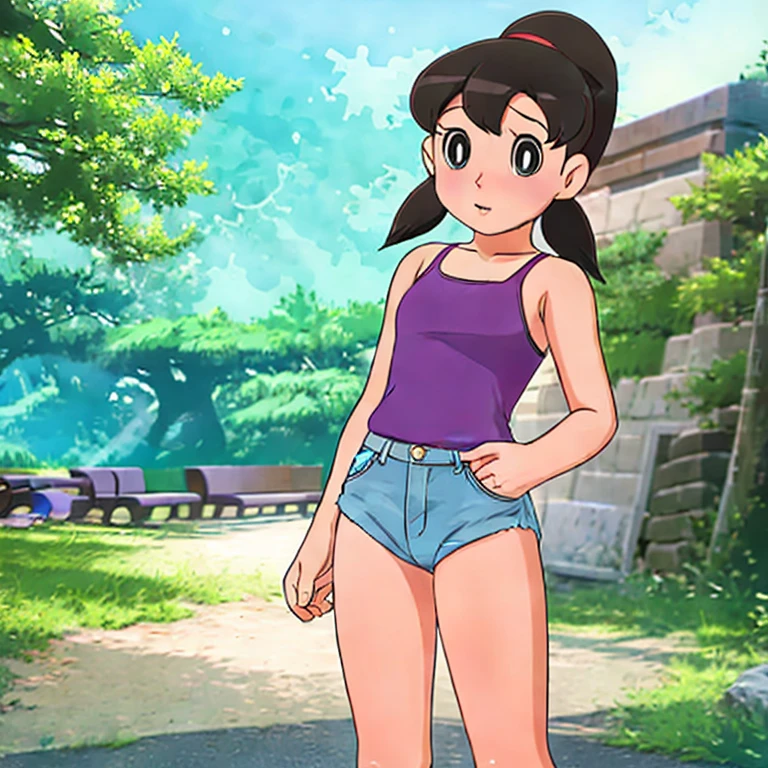 (masterpiece, best quality:1.2), 1girl, solo,,hot,sexy,1girl, terry girl, ponytail, blue eyes, long hair, denim shorts, shoes, ass focus, on the floor, (8k), (best quality), (masterpiece:1.2), (realistic), (ultra-detailed), (detailed eyes:1.2), (detailed face:1.2), (realism:1.2), (ultra quality), light particles, lighting, (highly detailed:1.2), (gradients), colorfull, sfw, daylight, solo,hot
