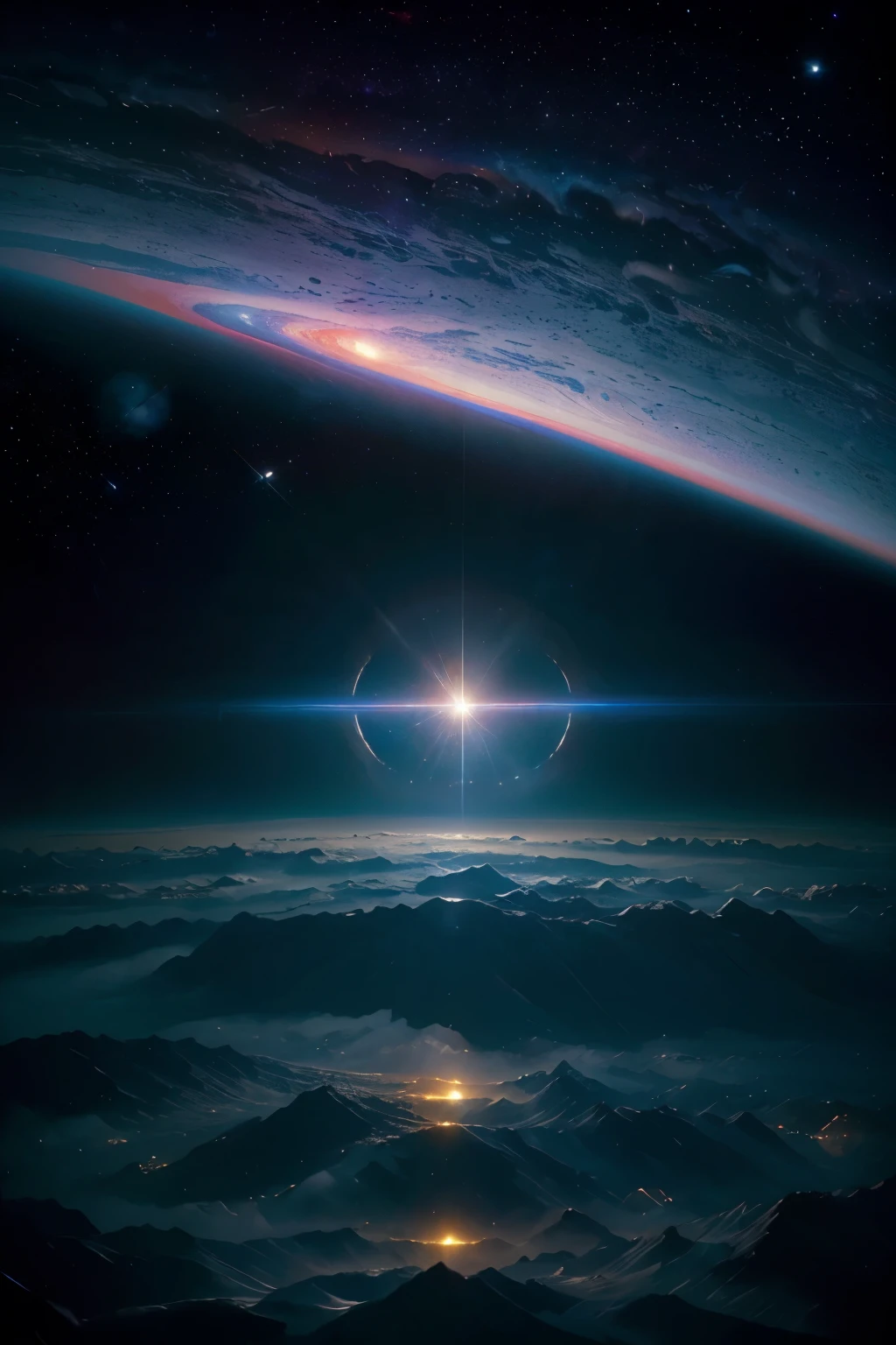 (Best quality, Ultra high-definition, Masterpiece: 1.5), Awe-inspiring portrait of the final moments of a star's life, outer space backdrop, Supernova explosion, cosmic event, mere scenery unfolds
(Taken from a distant vantage point, Astounding detail, Immense scale: 1.3), Glowing orbs of gas and dust, Stars twinkle in the depths of space, A celestial symphony, A universe alive, Stunning show of cosmic creation, Dramatic climax, a brief but beautiful sight to behold.

(Breathtaking, Cosmic spectacle, Photoreal