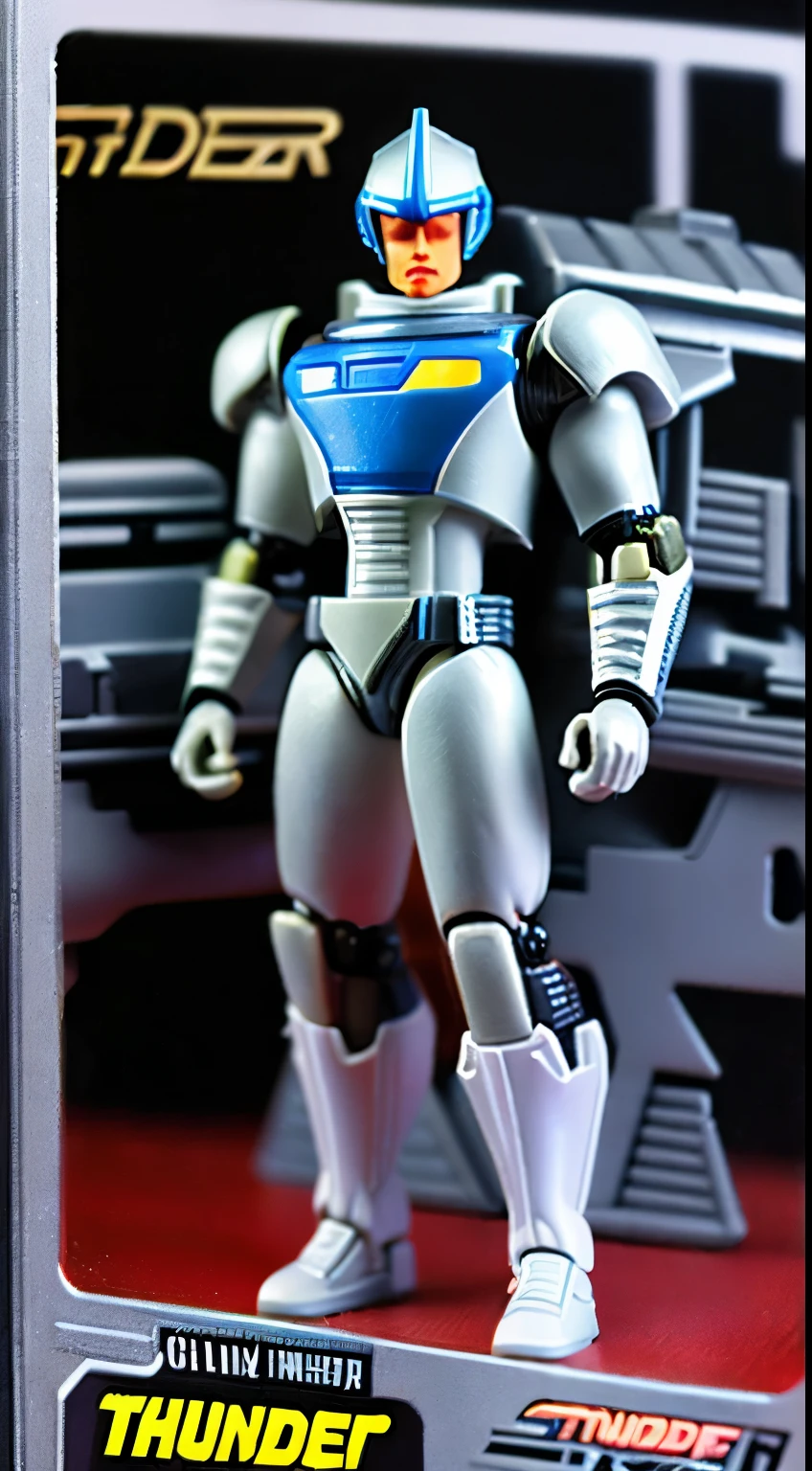 1989 "thunder Schtorm" 2 action figure and high-tech robot packaging from Action figure line based on the Alien movie, Gray-based packaging, Action figure line based on the Alien movie, Outlaw space fighter with big lazer gun, 1979,