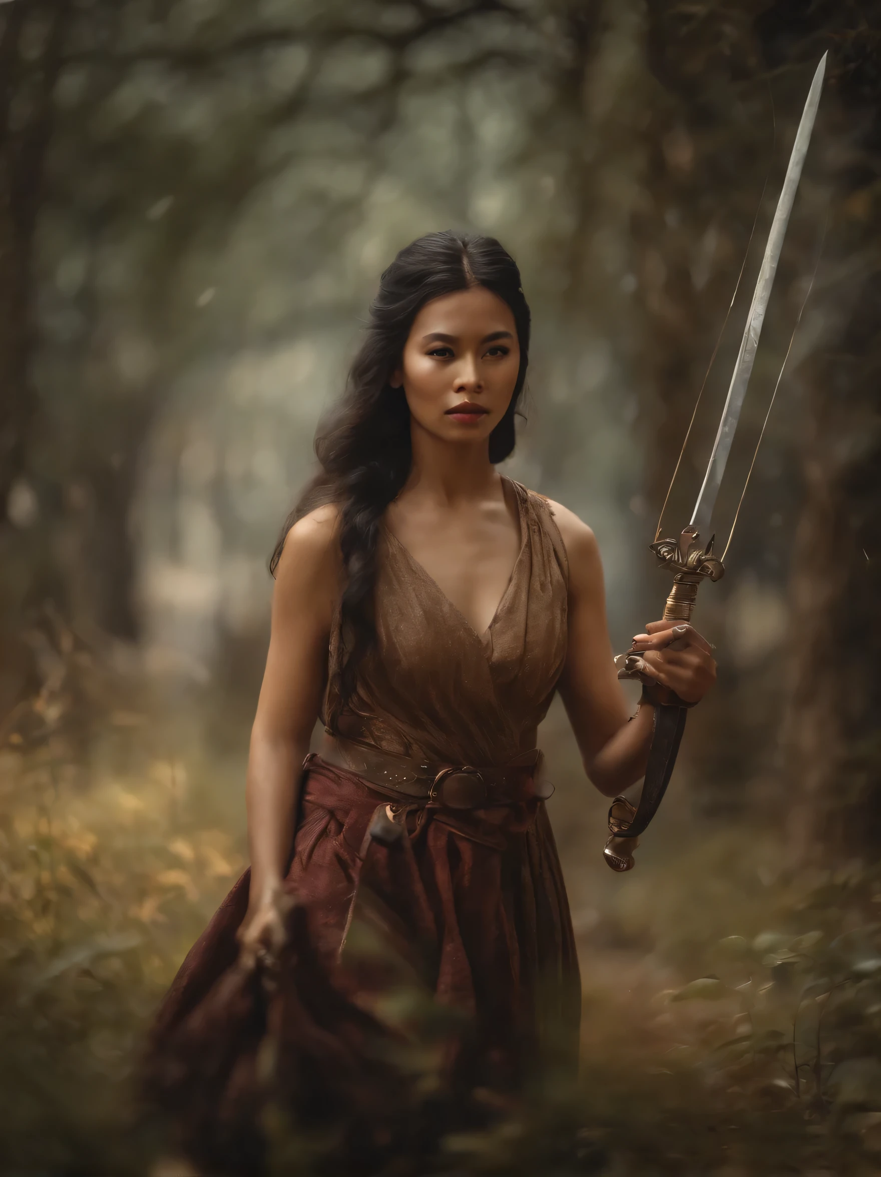 arafed woman in a dress holding a sword and a sword, peter mohrbacher. unreal engine, ross tran and wlop, artwork in the style of guweiz, art of wlop and greg rutkowski, cgsociety and fenghua zhong, art of wlop, style of peter mohrbacher, ross tran 8 k