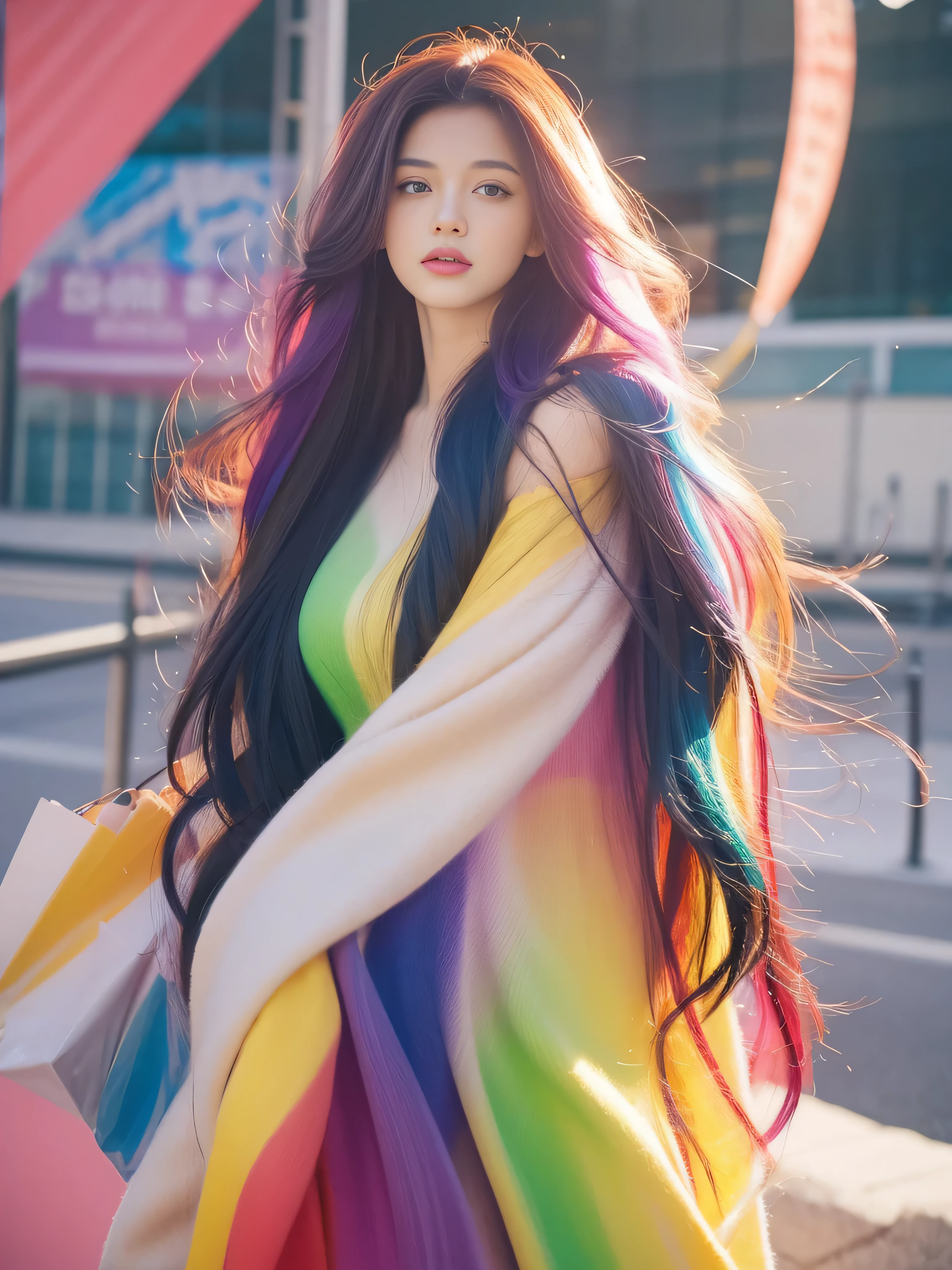 Painting of woman with long hair and colorful hair, Beautiful digital illustration, Stunning digital illustrations, Gorgeous digital art, A beautiful artistic illustration, beautiful digital artwork, beautiful digital art, Beautiful digital illustrations, complex digital painting, very beautiful digital art, vibrant digital painting, beautiful Gorgeous digital art, Psychedelic flowing long hair, Colorful digital painting, Inspiring digital art, stylized digital art