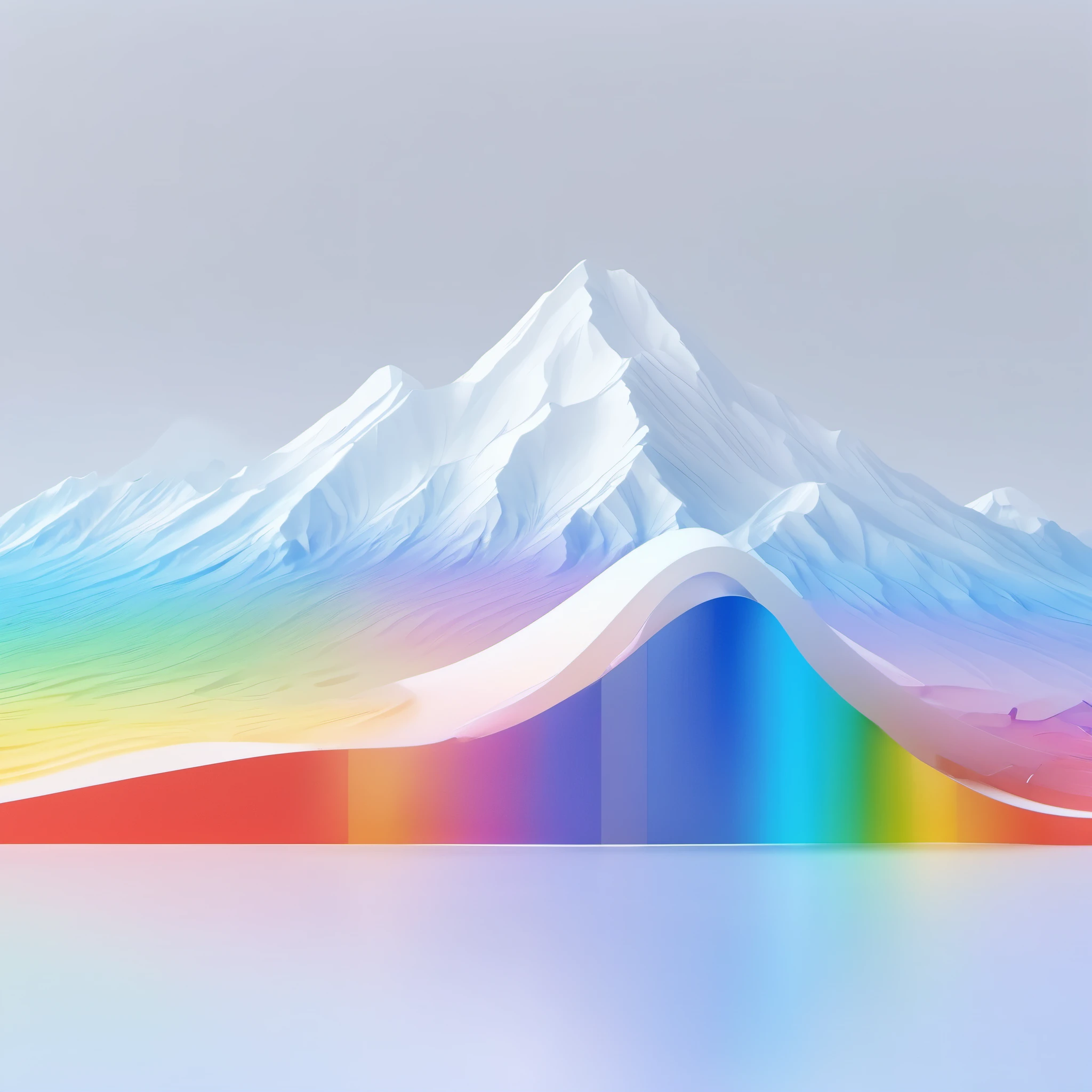 (((mountains))),detail,textured,curve,Arthur effect,, Caustics,, rainbow colors, Designed by Dieter Rams, simple, detail丰富地发光, White background, Overclocked renderer, clean shadow, 4K