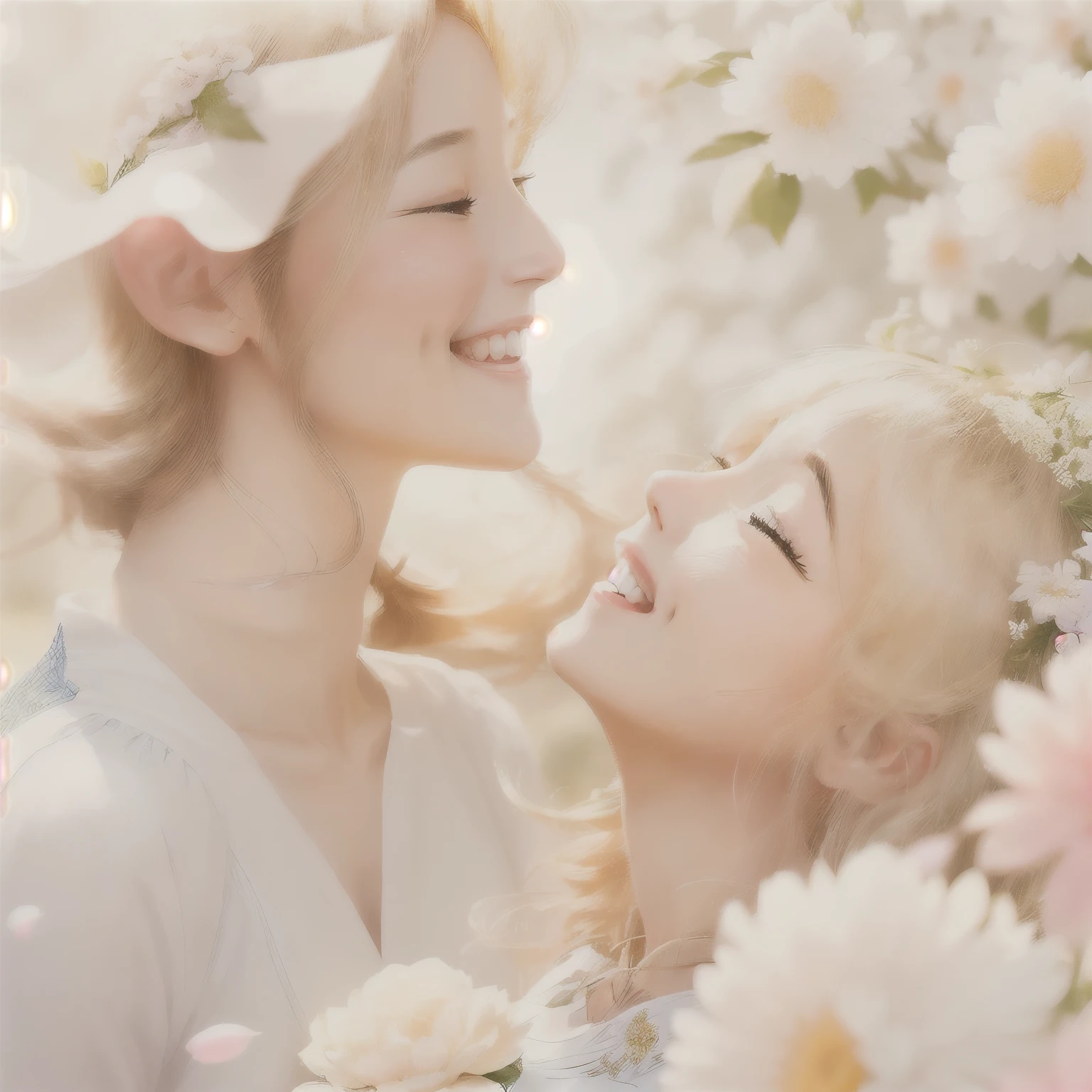 There is a woman and a smile together, beautiful and smiling, smile at each other, Soft light shines from the side, with a beautiful smile, An innocent smile, brilliant morning light, happy and smiling, author:Yang Jie, cute smile, giggle, happy and beautiful, Laughing and laughing, nice young girl, Good light photos, with a bright smile