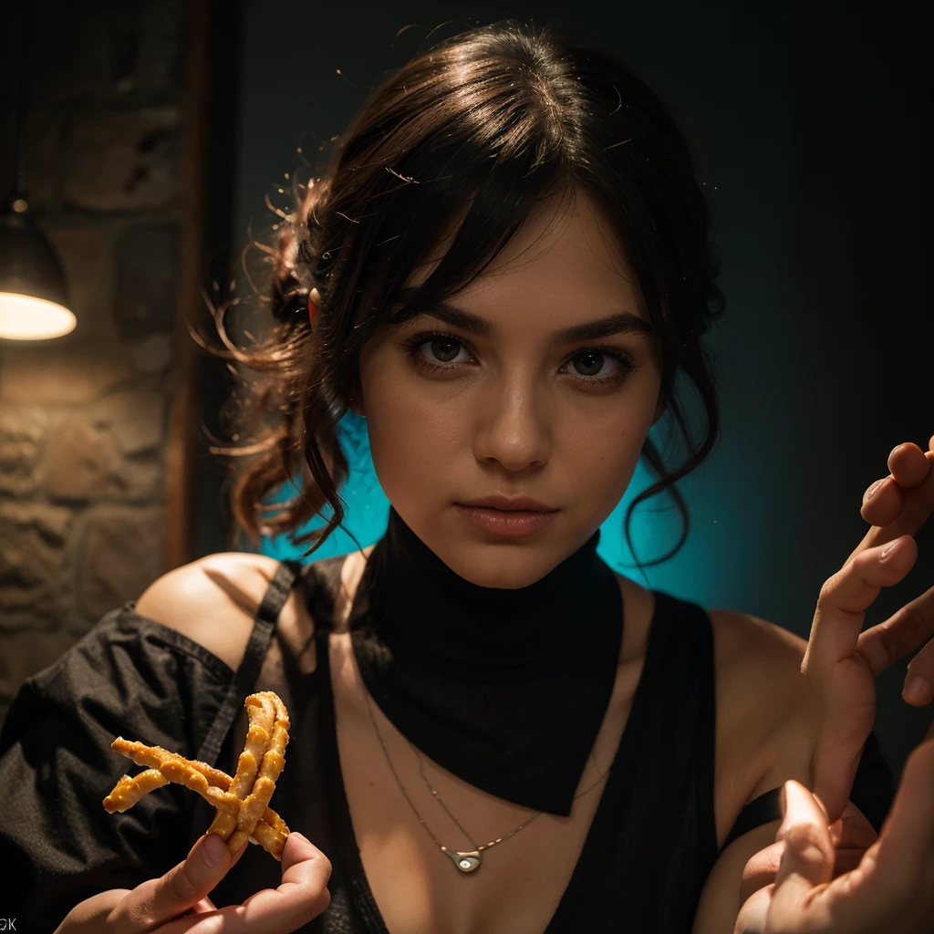 female Gummy adventurers,rock candy dungeon,dreaded skeletal mage made of pretzels,high fantasy,food dreaming,(best quality,4k,8k,highres,masterpiece:1.2),ultra-detailed,(realistic,photorealistic,photo-realistic:1.37),vivid colors,portraits,HDR,sharp focus,physically-based rendering,extreme detail description,professional,studio lighting,colorful,surreal lighting,dynamic composition,unexpected twist,magic essence