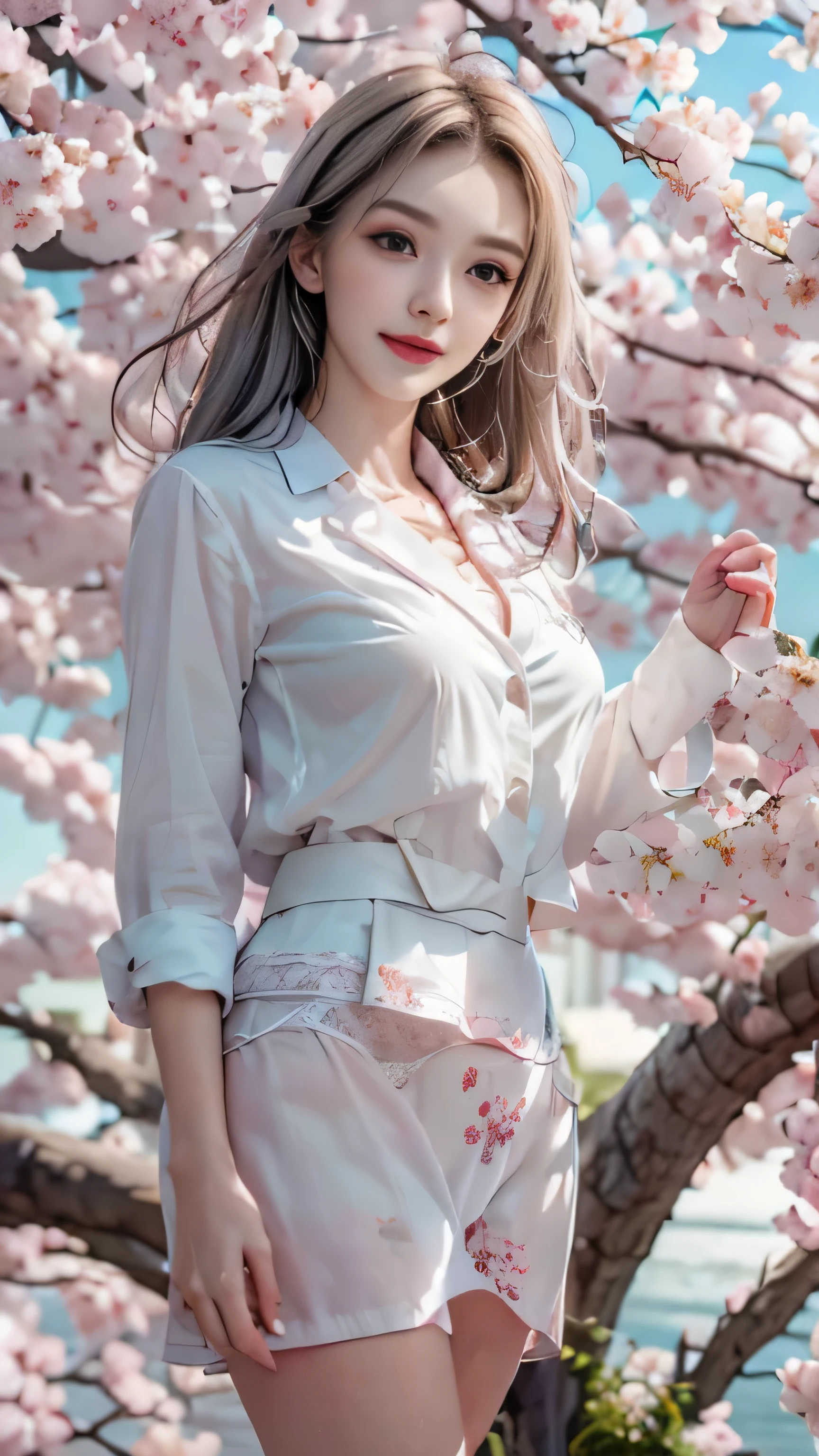 realistic, 1 women, best quality, 12k, HD, long hair, big round breasts, cleavage, ponytail, necklace, jewelry, shorts, short jacket, slim hips, hair tie, yellow eyes, black hair, super detailed, Eye details, hair details, person details, mouth details, face details, breast details, clothes details, hair details, pants details, hand details, whole body