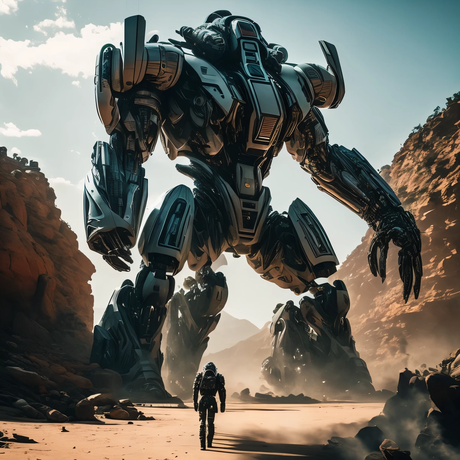 a giant robot like alien, ultra details