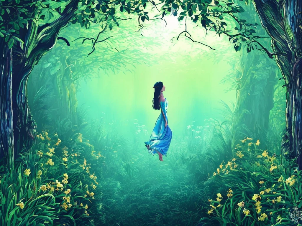 (best quality,4k,8k,highres,masterpiece:1.2),ultra-detailed,(realistic,photorealistic,photo-realistic:1.37),vector art,forest,girl,elegant,serene,soft colors,subtle lighting,delicate strokes,natural beauty,natural elements,dreamlike atmosphere,feminine charm,lush greenery,fairytale,whimsical,trees,flowers,butterflies, ethereal,peaceful,harmonious,magical,mystical,enchanted,tranquil,serenity,serene,graceful,grace,innocence,gentle,breezy,calm,tranquility,bliss,relaxation,fantasy,escapism,artistic expression,imagination,majestic,dappled sunlight,birdsong,quietude,happiness,sublime,sublime beauty,solitude,journey,escape,adventure,mysterious,wonder,cherry blossoms,mist,reflection,stillness,natural harmony,whispering leaves,melancholic beauty,pure joy,delicate,inspiration,fairyland,enchanted forest,magical realm,peaceful haven,nature's embrace,beauty in simplicity,vector illustration,artistic vision,wandering,wonderland,daydream,captivating,ethereal beauty,gentle touch,enchanting,harmony with nature,alpha channel,pastel colors,enchanted atmosphere.

Notice:
- Add appropriate keywords to prompt content，以提高生成图像的质量and准确性。
- Please ensure that the details of the description are consistent with the main topic，And try to arrange them in order from high to low importance。
- If needed，you can add shadows and highlights using the（）and[]to enhance or weaken the intensity of keywords。