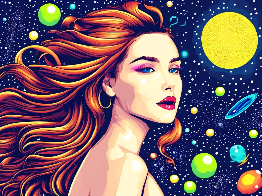 vector art,colorful universe,girl floating,star-filled background,cosmic landscape,happy expression,flowing hair,futuristic outfit,sparkling eyes,detailed lips,masterpiece:1.2,ultra-detailed,realistic,professional,vivid colors,highres,physically-based rendering,hdr lighting