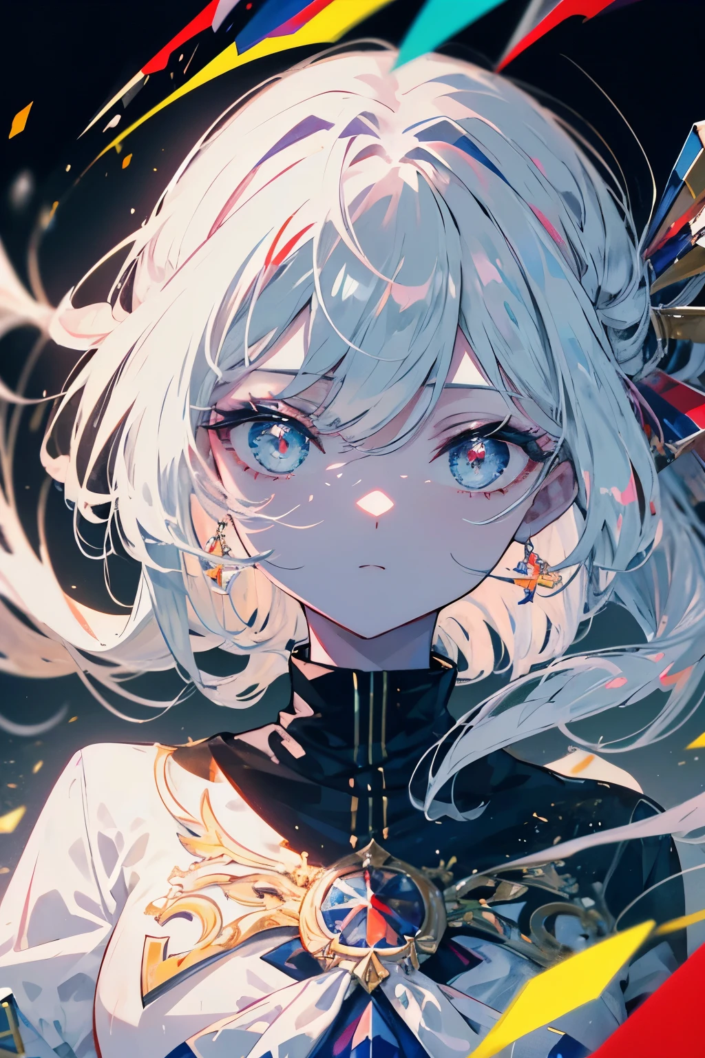 (Arte de alta calidad,anime,Ultra detallado),(La mejor calidad,4k,8k,Altas Resoluciones,Obra maestra:1.2),hermosos labios detallados,Ojos y cara extremadamente detallados,Pelo rojo,ojos brillantes, ojos azules, (Detalle Ojos:1.3), En pie,Paisaje de la ciudad