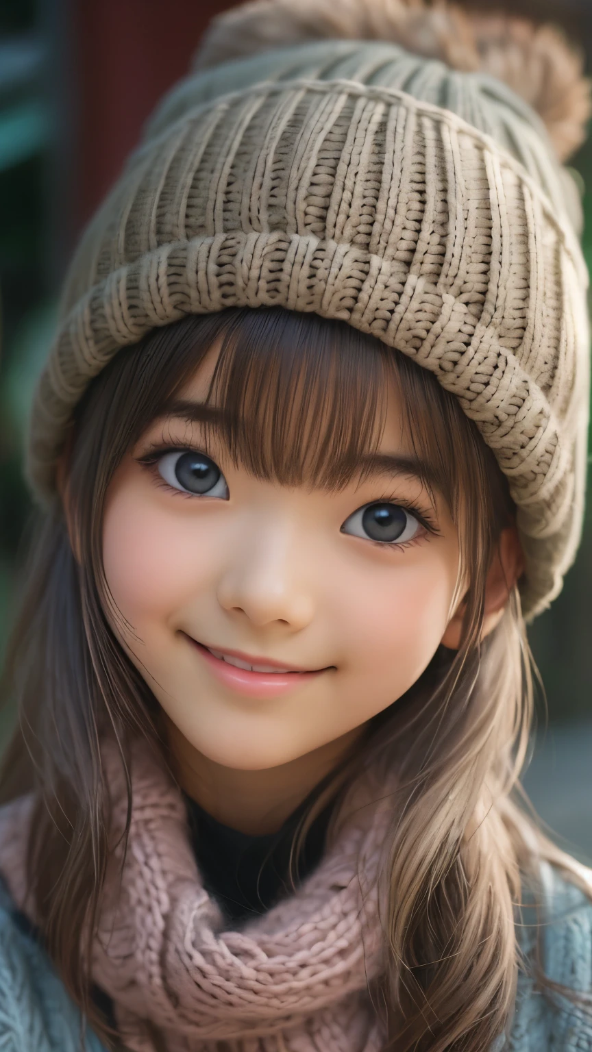 (( sfw: 1.4)), (( detailed face)), (( sfw, knit hat , smile , outdoor, 1 Girl)), Ultra High Resolution, (Realistic: 1.4), RAW Photo, Best Quality, (Photorealistic Stick), Focus, Soft Light, (()), ((Japanese)), (( (young face))), (surface), (depth of field), masterpiece, (realistic), woman, bangs, ((1 girl))