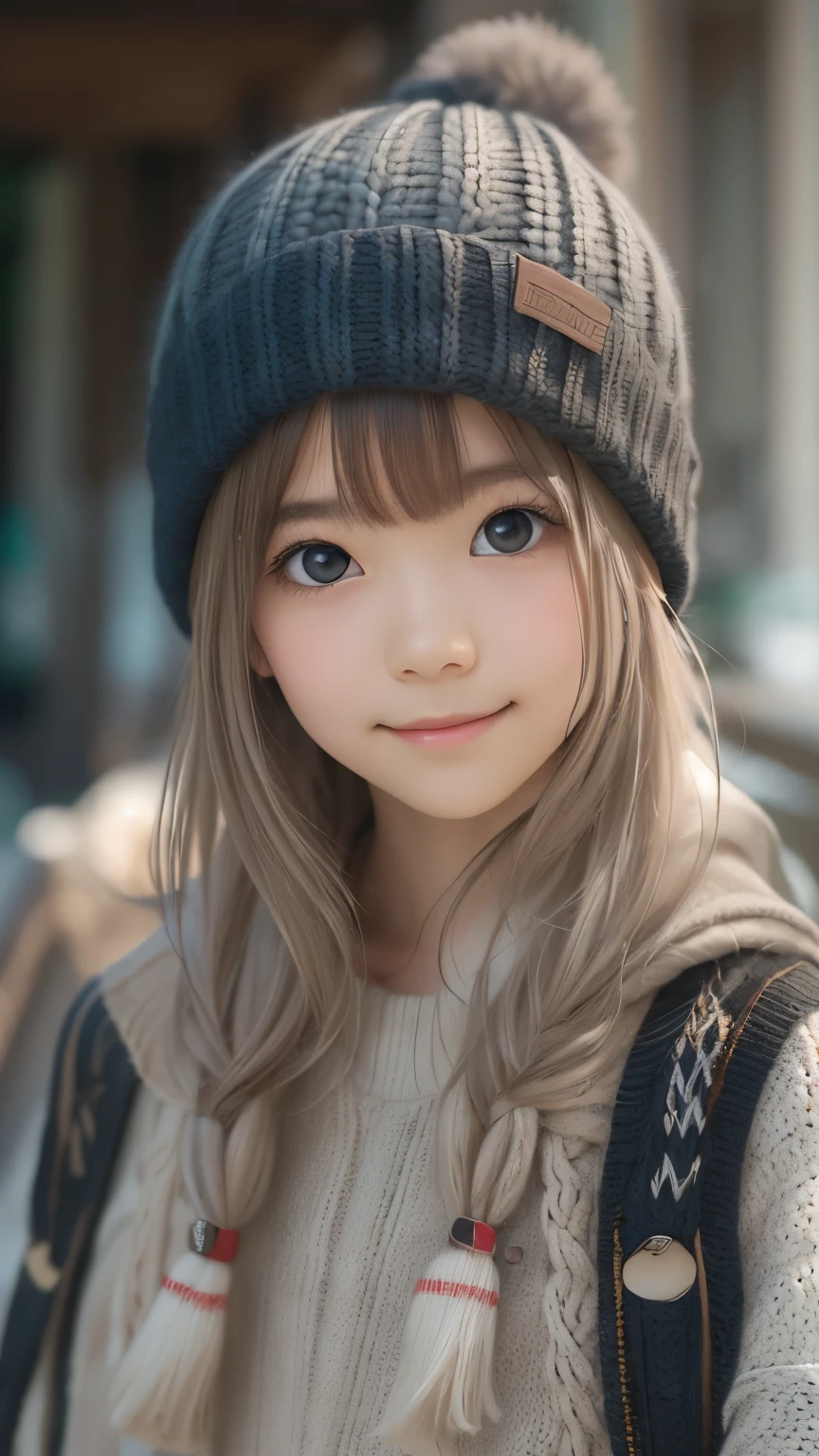 (( sfw: 1.4)), (( detailed face)), (( sfw, knit hat , smile , outdoor, 1 Girl)), Ultra High Resolution, (Realistic: 1.4), RAW Photo, Best Quality, (Photorealistic Stick), Focus, Soft Light, (()), ((Japanese)), (( (young face))), (surface), (depth of field), masterpiece, (realistic), woman, bangs, ((1 girl))