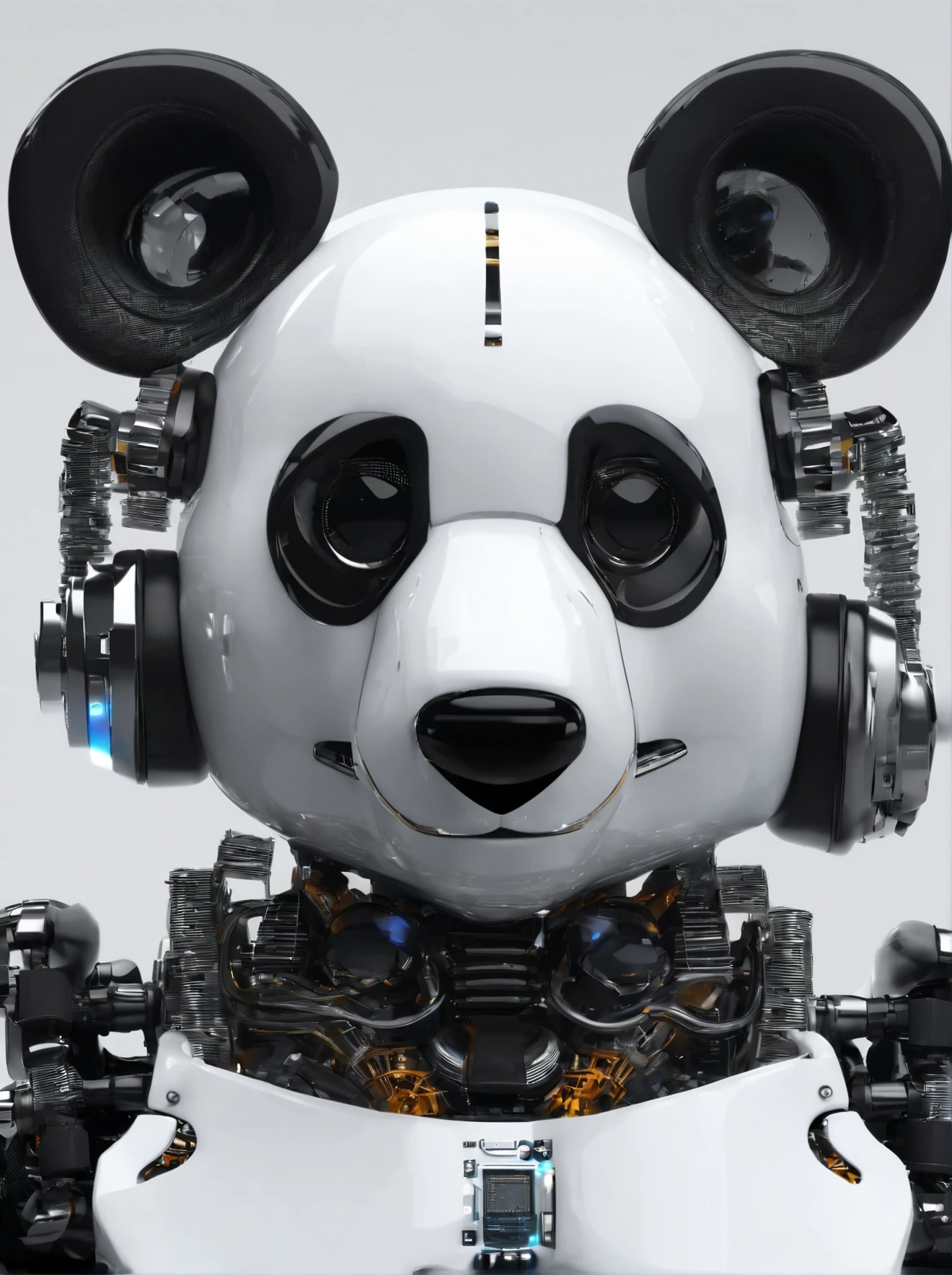 panda,, Wear sunglasses, wearing headphones, standing posture, abstract beauty, center, looking at camera, face camera, nearly perfect, Dynamic, Highly detailed figures, concept art, 8K, high definition resolution