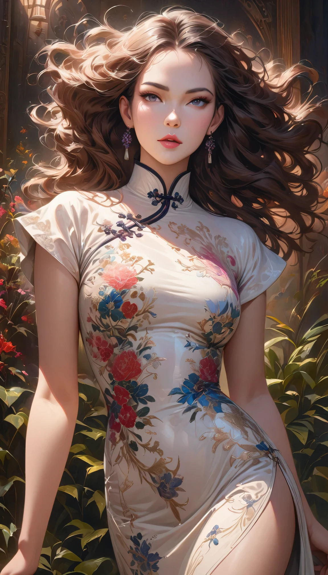 (best quality,4k,highres,masterpiece:1.2),ultra-detailed,(realistic,photorealistic,photo-realistic:1.37),fashion magazine cover: barbie doll wearing a Chinese cheongsam,high-end fashion,magazine-worthy modeling,exquisite details,chic and trendy,flawless makeup,perfect hair,gorgeous expression,beautiful detailed eyes,beautiful detailed lips,stunning pose,professional photoshoot,stylish background,colorful and vibrant dress,fashion accessories,dazzling jewelry,sparkling heels,luxurious fabrics,elegant embroidery,delicate patterns,traditional yet modern,attention to cultural heritage,graceful silhouette,confidence and elegance,graceful movement,editorial beauty,glamorous lighting,sophisticated aura,a celebration of beauty and fashion,inspiring and empowering,iconic representation.