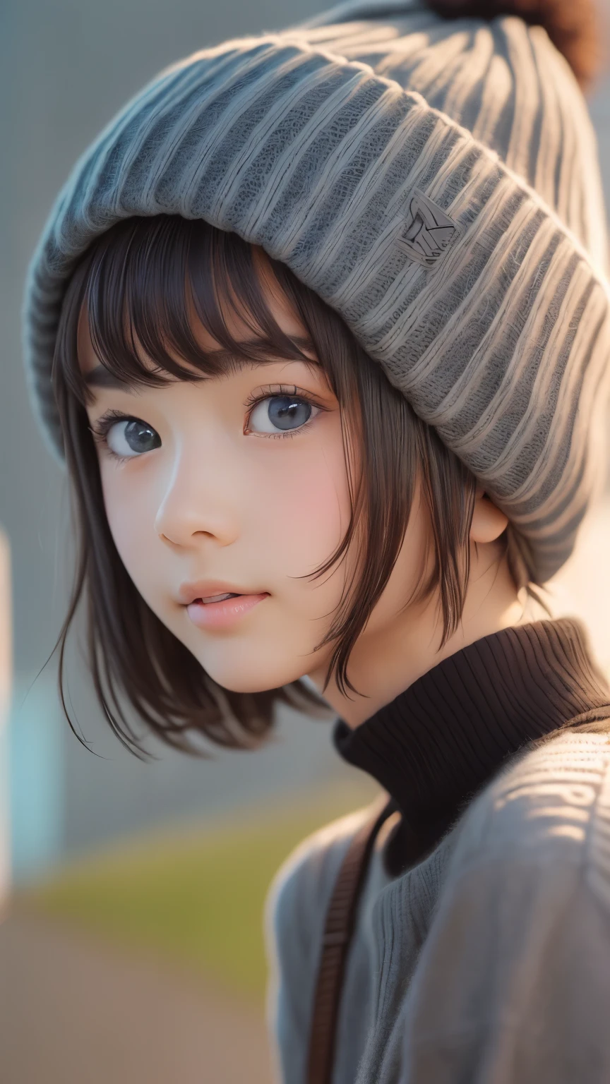 (( sfw: 1.4)), (( detailed face)), (( sfw, knit hat , smile ,, extra short hair, sidelocks-hair, outdoor, 1 Girl)), Ultra High Resolution, (Realistic: 1.4), RAW Photo, Best Quality, (Photorealistic Stick), Focus, Soft Light, ((15 years old)), ((Japanese)), (( (young face))), (surface), (depth of field), masterpiece, (realistic), woman, bangs, ((1 girl))