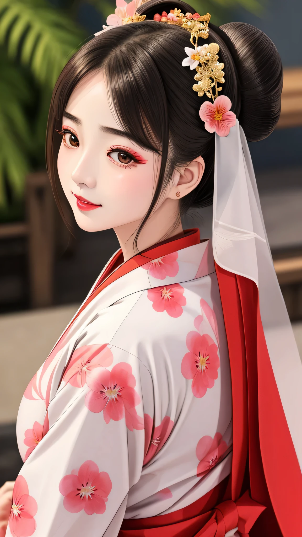 Standing back to back, I close my eyes in shame、Each has a different expression２People and sisters、(２ girls）、｟Dancing traditional performing arts gracefully)、((big breasts、small face、not exposed))、highest quality、masterpiece、（black hair、Bun Hair、bun hair、）、brown eyes、｟wide angle、Angle from above, from the waist up、A dynamic pause on a magazine cover、Each person has a different perspective when looking into the distance｠、(８K high quality、masterpiece、High resolution、Realistic and beautiful light and shadow、(highest quality)、(high resolution)、(very delicate and beautiful)、(beautiful 8k face)、(Close your eyes while smiling、Beautiful eyes)、(Transparent skin)、(soft hair)、(８head and body)、(Japanese-style yukata kimono with pink and orange floral patterns on a white background, mixed with gold powder、wearing a yukata２Japanese beautiful girl)、((tanabata decoration background))、((small face))、(arms up)、thin and small nose、（red lipstick）、（make cheeks red）、（Glossy skin）、((Ink painting style))、extremely thin eyebrows、Overall super high quality、（She wears maiko-style makeup）、Whitening、long and beautiful eyelashes、Glossy skin、（red cheeks）,straight nose、masterpiece、highest quality、whole body、 eyebrows visible through hair、Bun Hair、grin、gal、Kogal、Fashionable、woman、fine、Pause、
Waiting to start 
