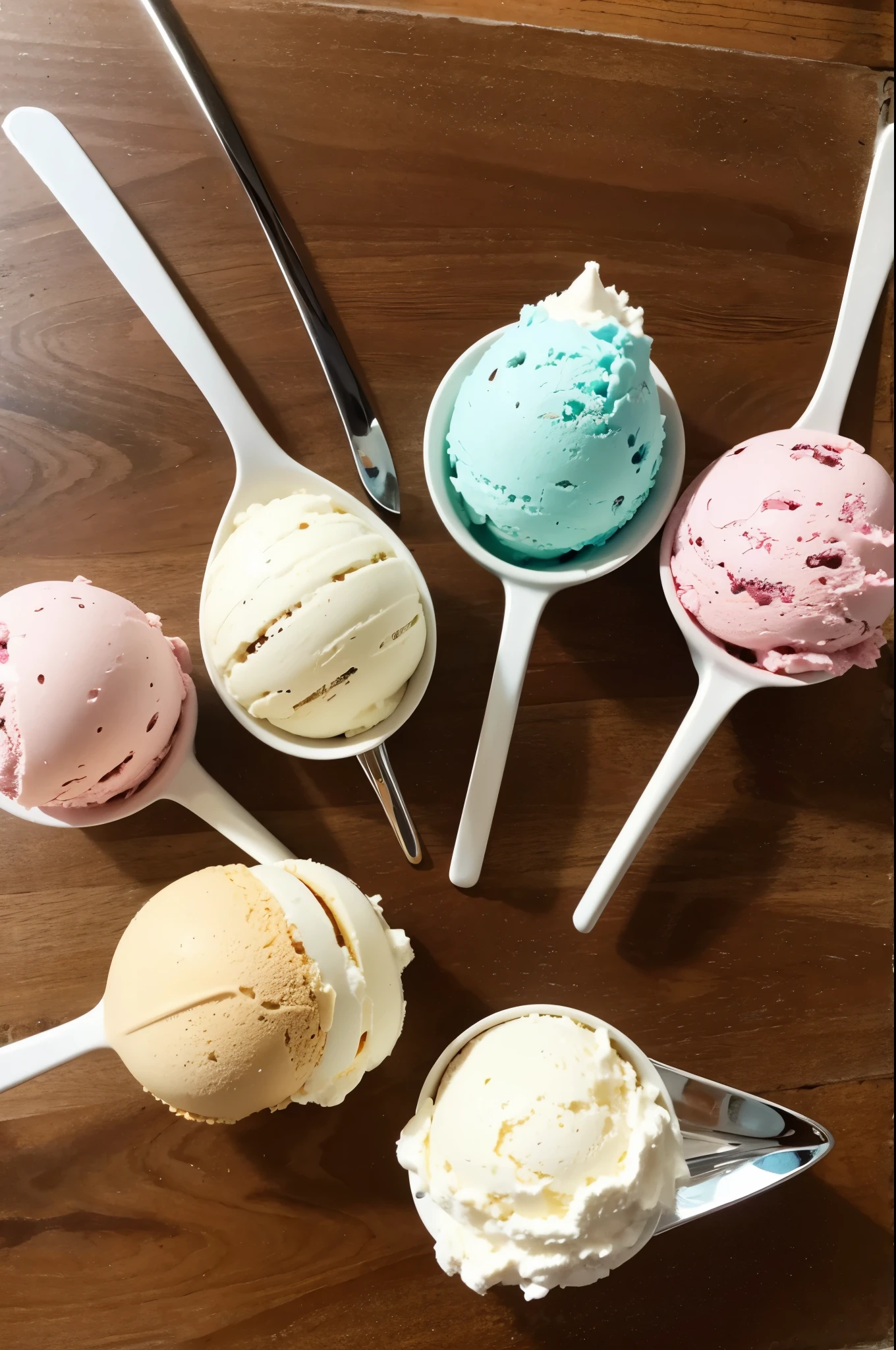 Three ice cream scoops