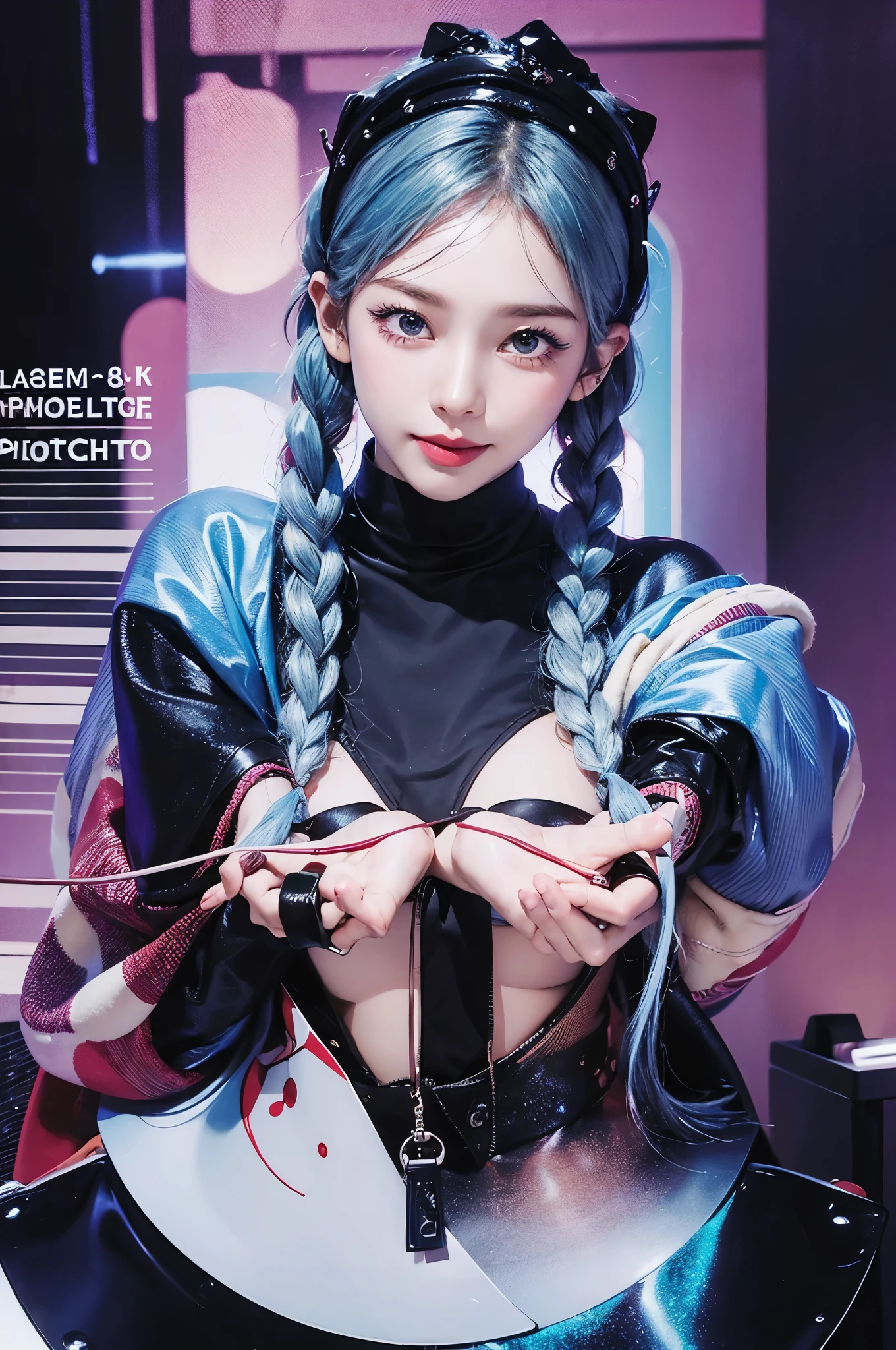 ((highest quality、8K、masterpiece:1.3))、standing、sharp focus:1.2、(realistic、Photoreal:1.37)、laughter、turn to the audience、put one's feet in front of the audience、beautiful face woman、28 years old、pointed chest、NSFW、long eyelashes、colored contact lenses、big 、Delicate、very fine eyes、highly detailed eyebrows、(sharp eyebrows)、(thin eyebrows).highly detailed face、adult female, three people, Japanese, twin braids hair, light blue hair, A well-defined body, spread legs, from above, feet focus, looking at viewer, big smile, Cropped top, flare skirt, evening, spring, sunny, lake, pantyhose