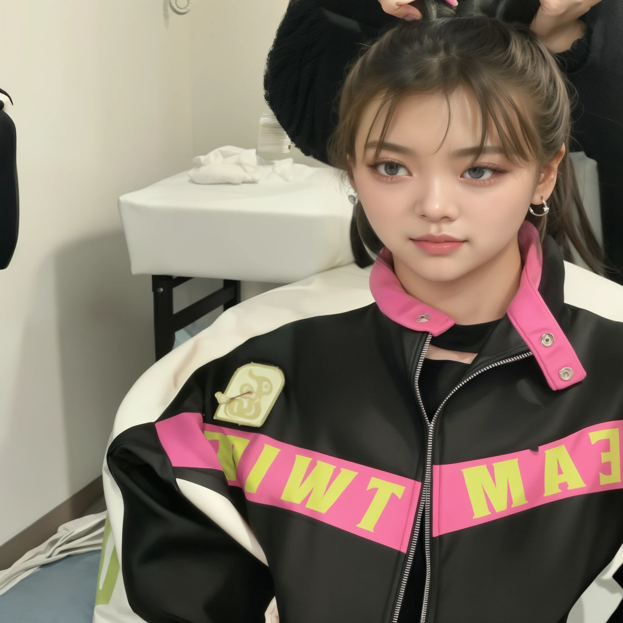 there is a woman combing her hair in the living room, primera ola, jossi de blackpink, parque roseanne de blackpink, jennie rosa negro, Lalisa Manoban de Blackpink, portrait of jossi de blackpink, Lalisa Manobal, Jisoo de Blackpink, jisoo de blackpink, jinyoung shin, aparcar desde-min, ella lleva ropa de calle