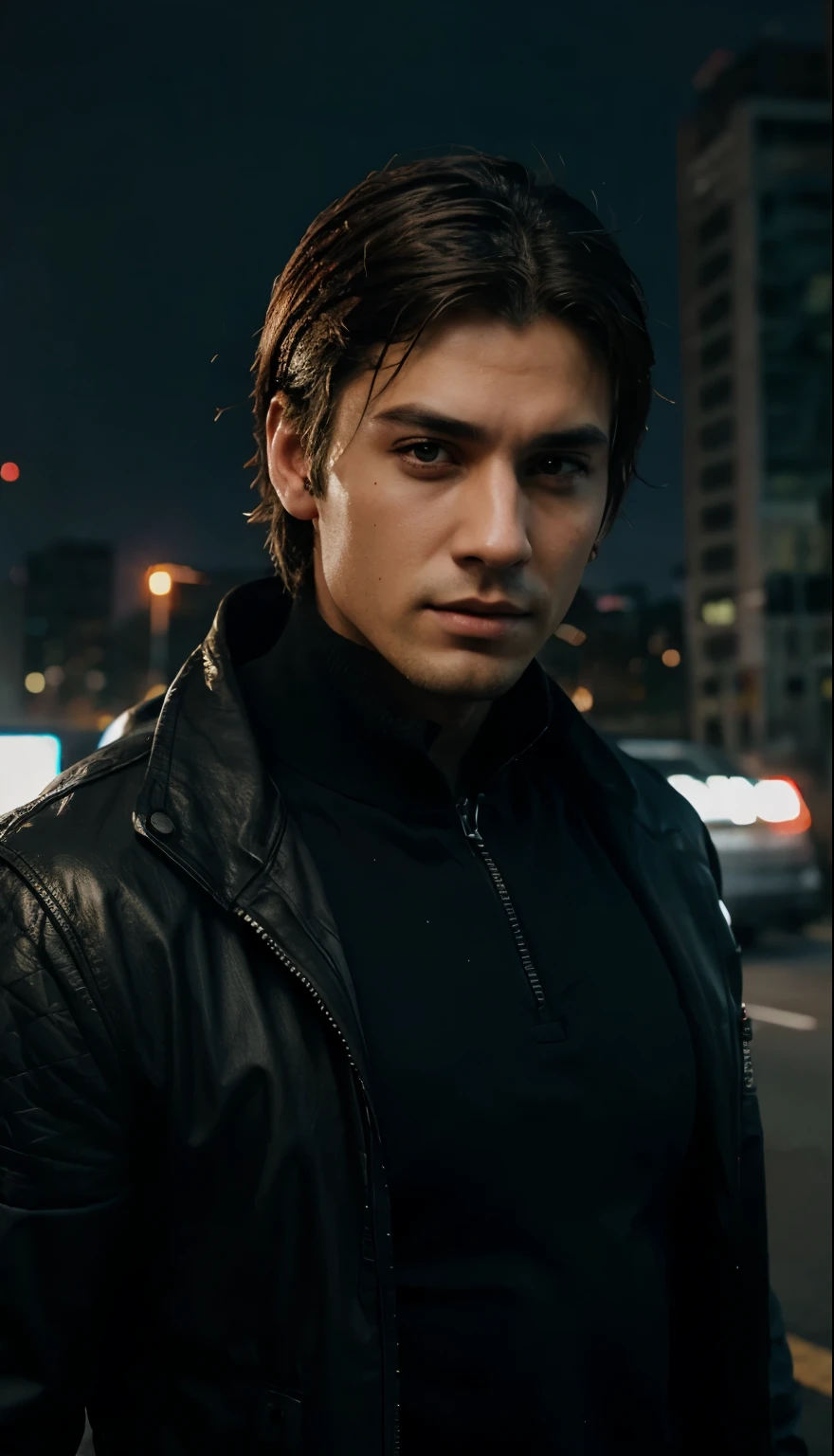 Change background cyberpunk handsome boy. Realistic face. Ultra realistic.