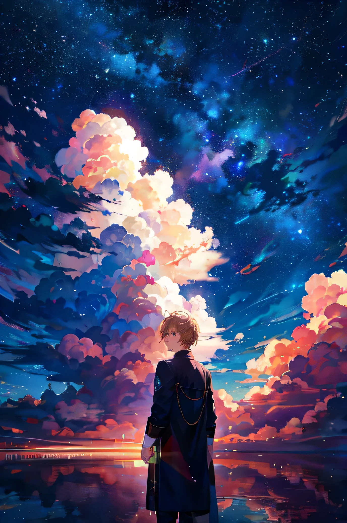 masterpiece, best quality, cloud, starry, sky, fancy