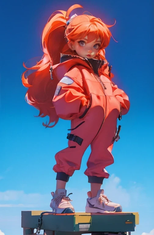 blind box,simple background,souryuu_asuka_langley, plugsuit, bodysuit, interface headset, red bodysuit, hair between eyes, pilot suit