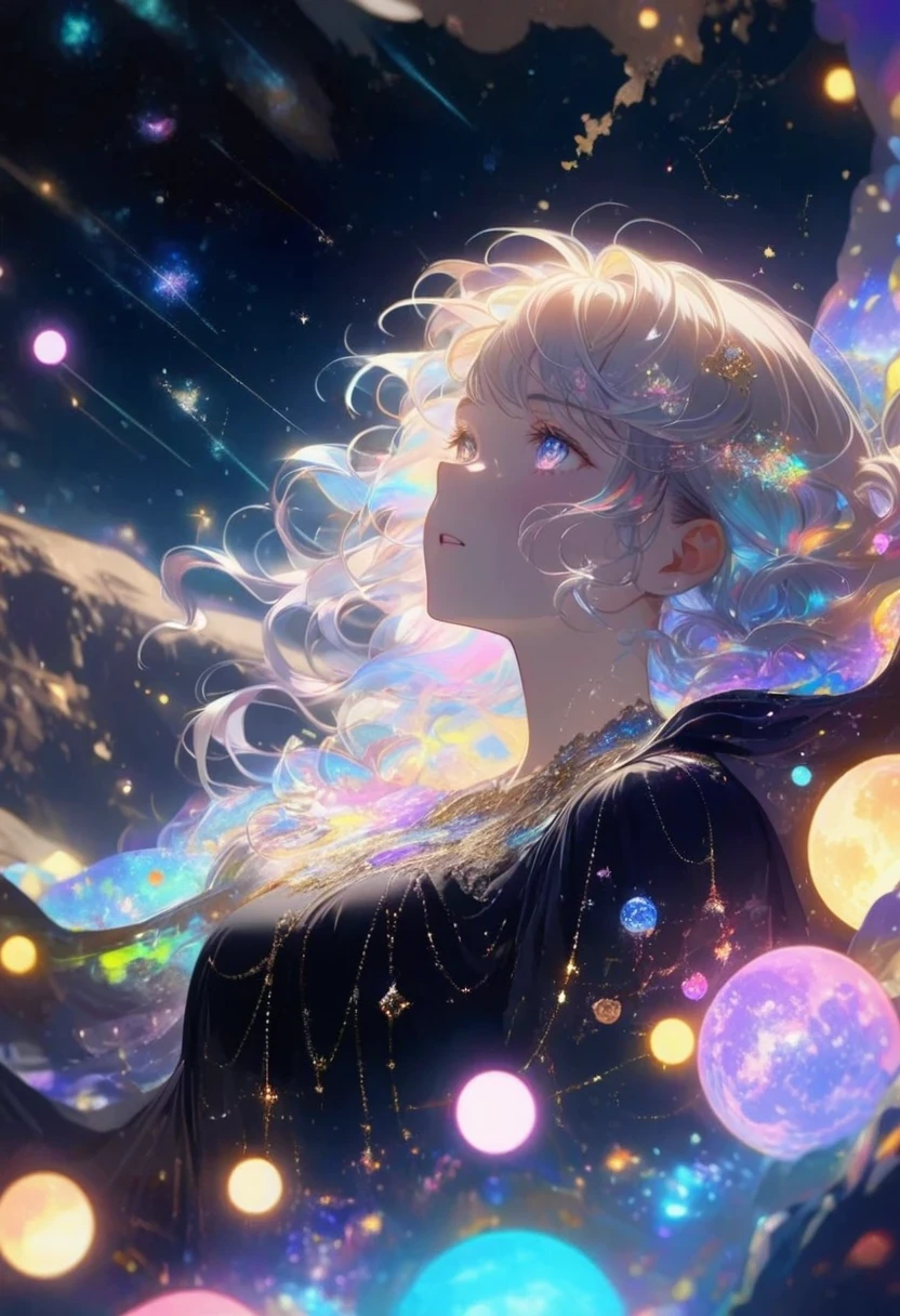 stargazing, night sky, ethereal, dreamy, constellations, mystical, cosmic, mesmerizing colors, celestial, soft lighting