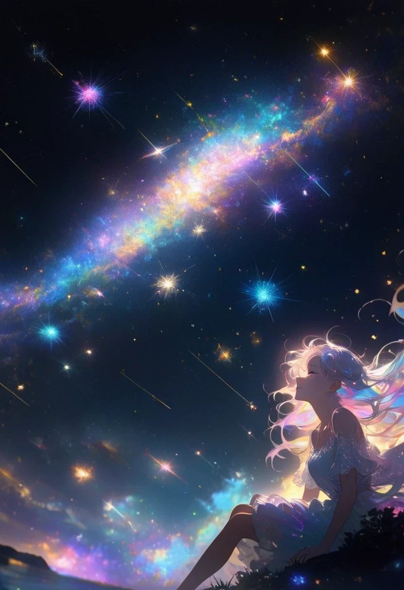 stargazing, night sky, ethereal, dreamy, constellations, mystical, cosmic, mesmerizing colors, celestial, soft lighting