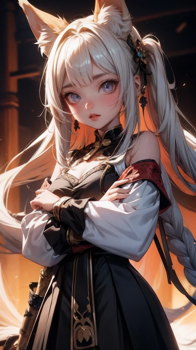 Cute Girl, cowboy shot,(fluffy anthro hairy:1.3), 1 girl, alone, hair, fox, fox ears, hairy, nahida (Genshin Impact),cross-shaped pupils, green eyes,(ponytail, pointed ears:0.6),best quality,masterpiece,very delicate and beautiful , (There is a cute girl in the center:1.2), (alone:1.3), nahida (Genshin Impact), cross-shaped pupils, (ponytail, pointed ears,:0.6) ,cowboy shooting,Put your hands behind your back,two hands,fluffy fox tail,