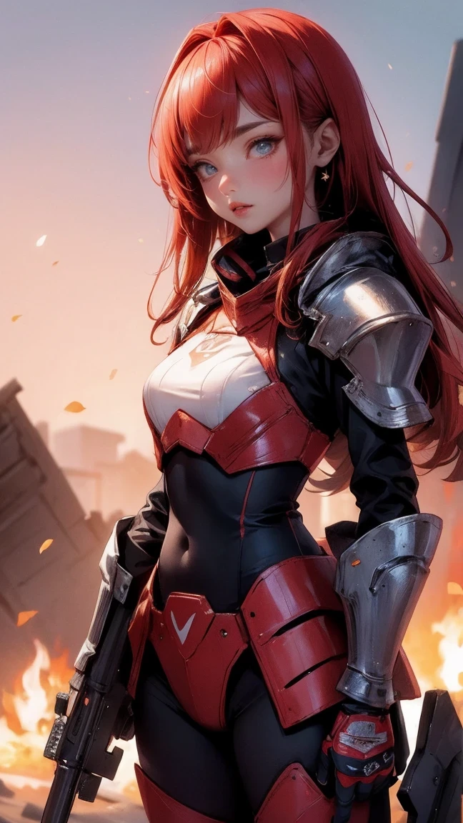 a (full height photograph:1.2) of (ohwx woman:1.3) (by Alyssa Monks:1.1), beautiful lighting, sharp focus, 8k, high res,Masterpiece, Nikon Z9, Award - winning photograph , athletic body ,As Asuna from Sword Art Online, wearing her red and white Knights of the Blood Oath outfit, skillfully wielding her rapier in a virtual reality battle alongside Kirito and their friends, vivid colors, detailed environment, true to the immersive anime style, high-resolution, capturing the adventure and emotion of the beloved series. ,(in the style of Adam Hughes:1.2) , <lora:barbara_lora_sdxl_v1:1>