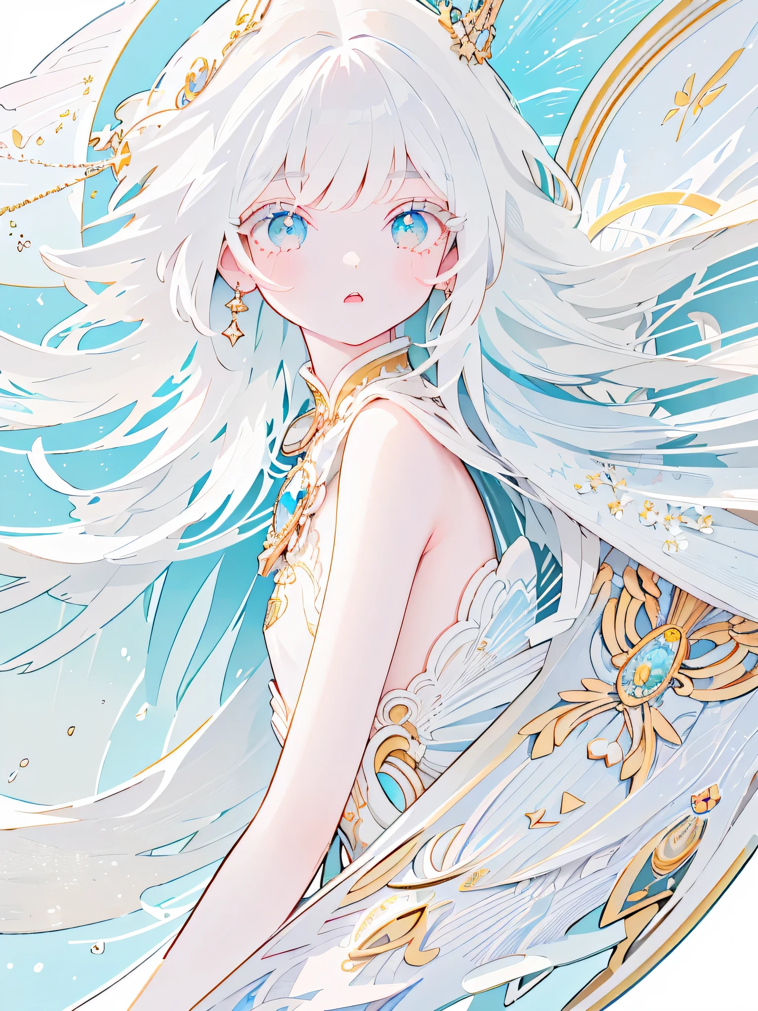 , long hair, flat chest, beautiful hair, white hair, ((super long hair)), Blue and pink gradient eyes, White skin, high quality, white military uniform, High resolution, HD, Dynamic, masterpiece, best quality, super detailed, illustration, The eye details are exquisite, ((masterpiece)), ((best quality)), ((super detailed)), (illustration), (detail light), ((Very delicate and beautiful)) , (The eye details are exquisite), (Sunlight), 1 girl, alone, whole body: 1.2, Beautiful and delicate girl, (perfect anatomy), (correct limbs), top quality, extremely detailed masterpiece, ( Ultra-realistic illustration), looking at the audience, alone focus, whole body